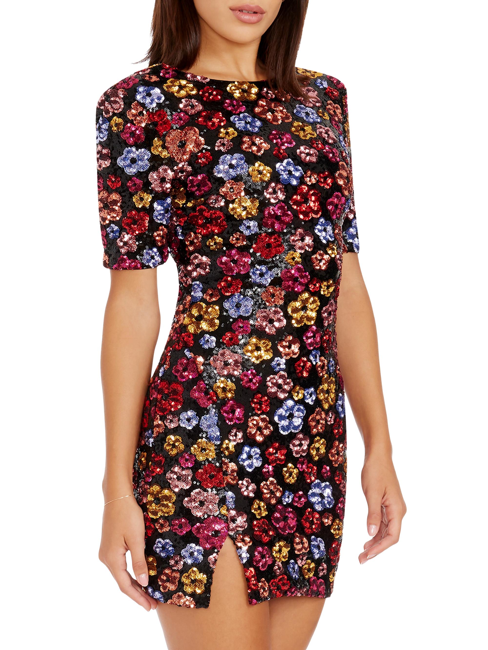 Dress The Population Maddox Floral Sequin-Embellished Body-Con Minidress |  Saks Fifth Avenue