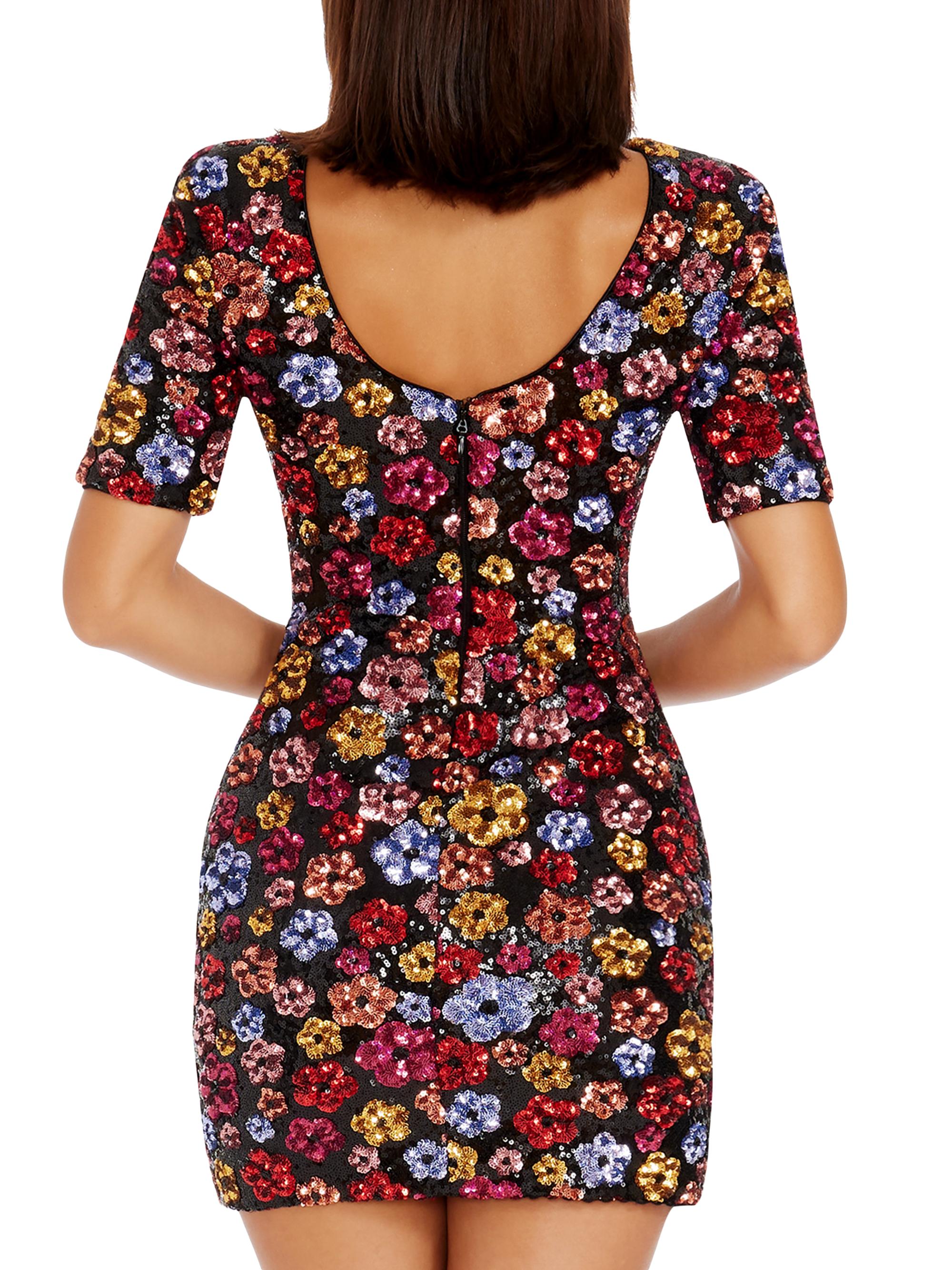 Dress The Population Maddox Floral Sequin-Embellished Body-Con Minidress |  Saks Fifth Avenue