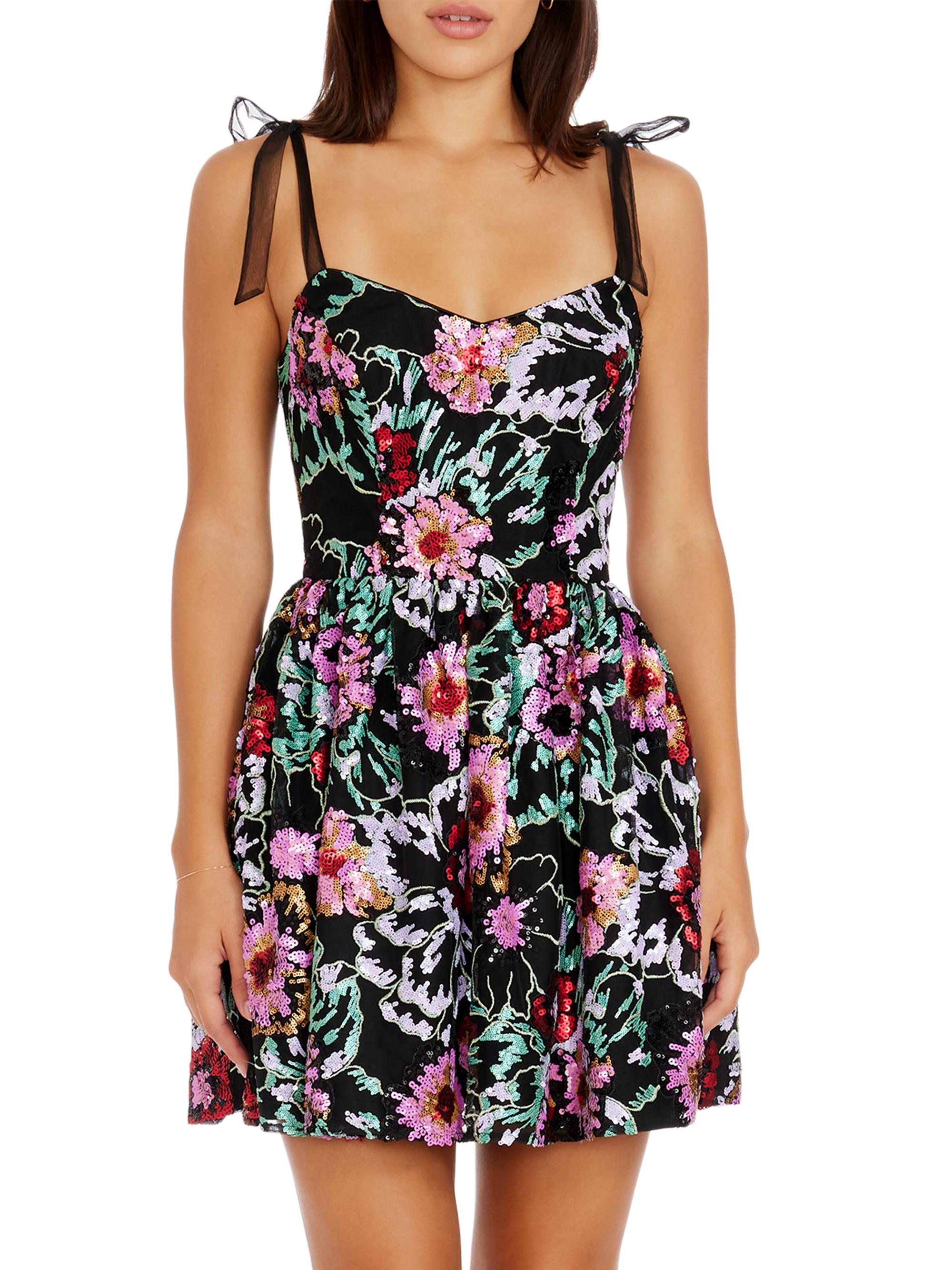 Dress The Population Kaitrin Sequin Floral Sweetheart