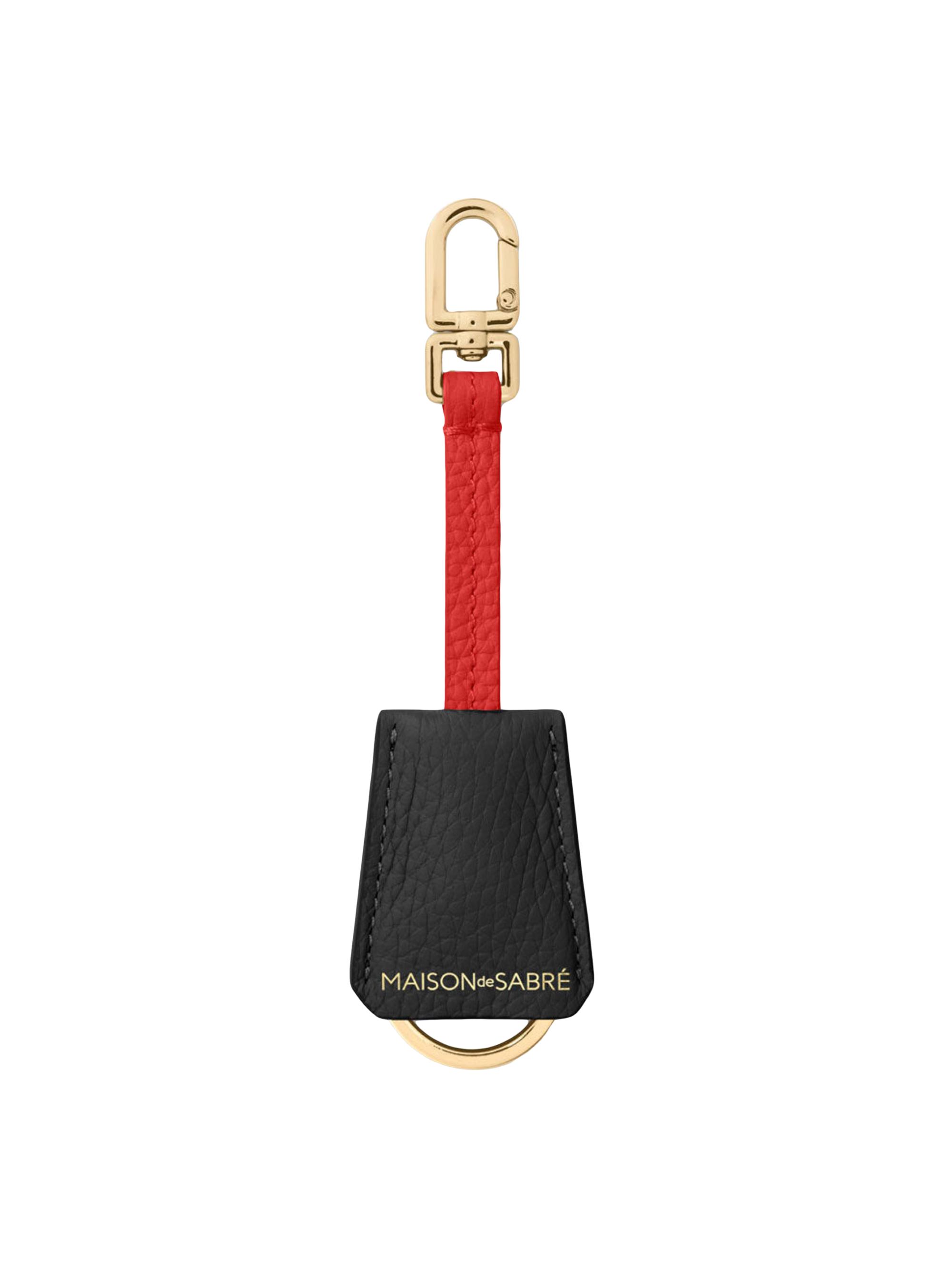 Maison de Sabre Men's Leather Keybell Keychain - Rouge Noir