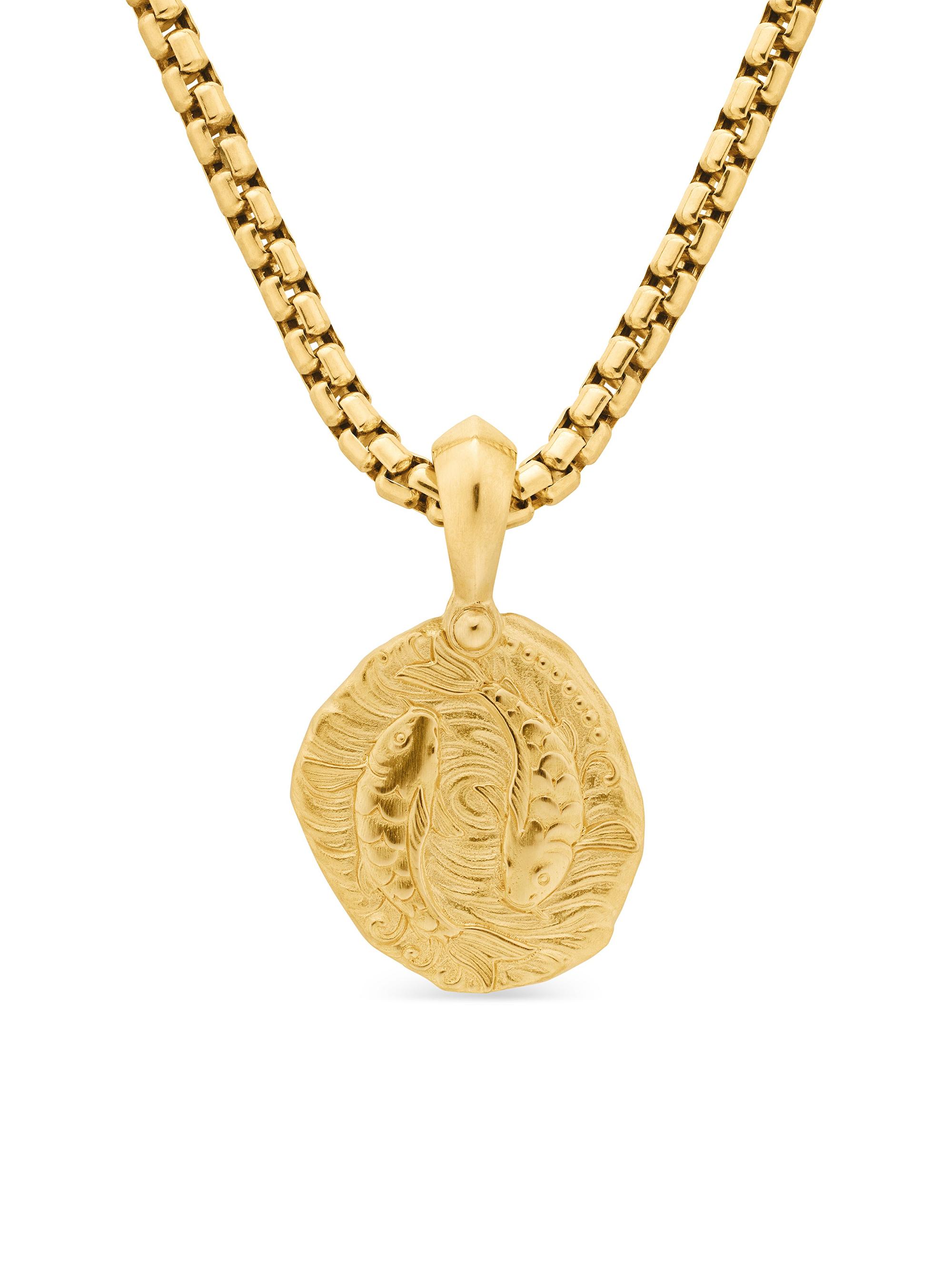 David Yurman Men's Pisces Amulet in 18K Yellow Gold - Gold