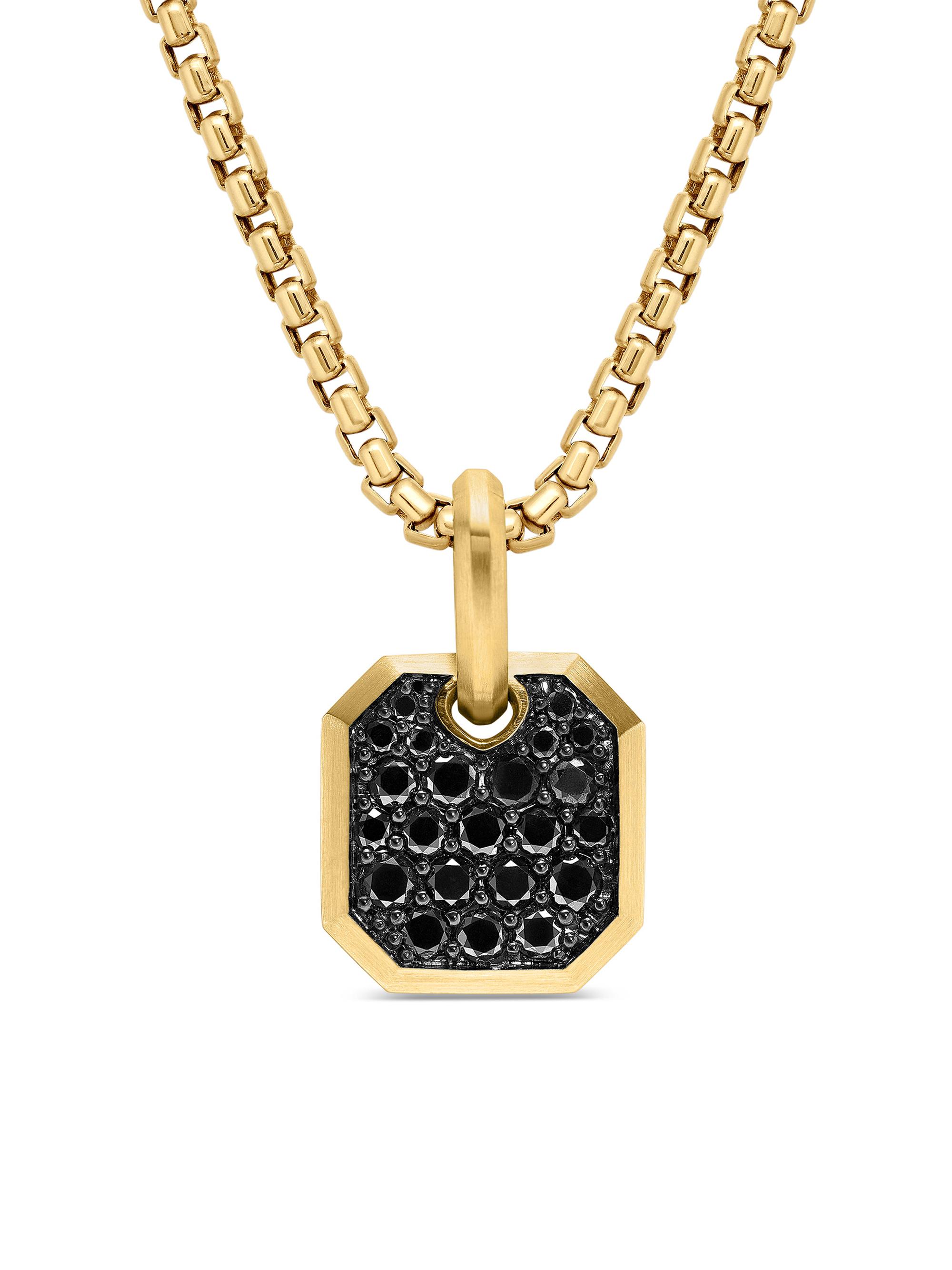 David Yurman Men's Roman Amulet in 18K Yellow Gold - Black Diamond