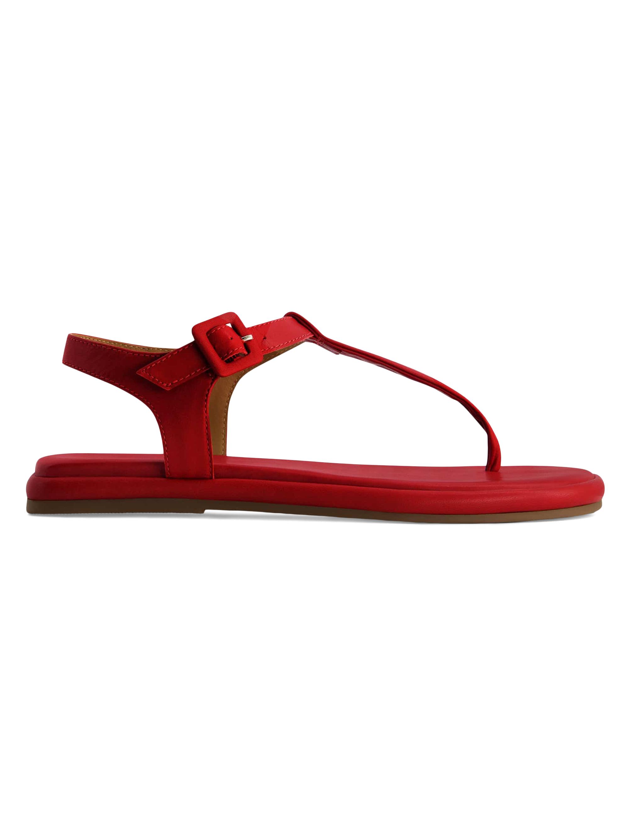 Bernardo Women's Tucson Leather T-Strap Sandals - Red