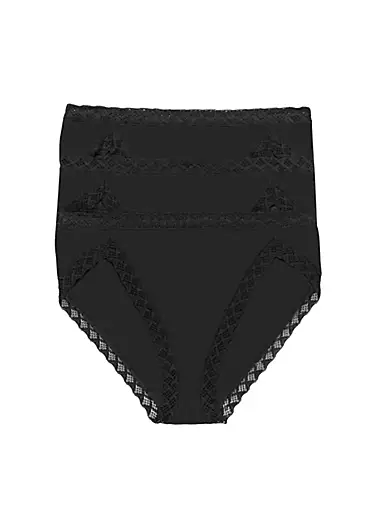 Luxury Lace High-Waisted Panties in Black