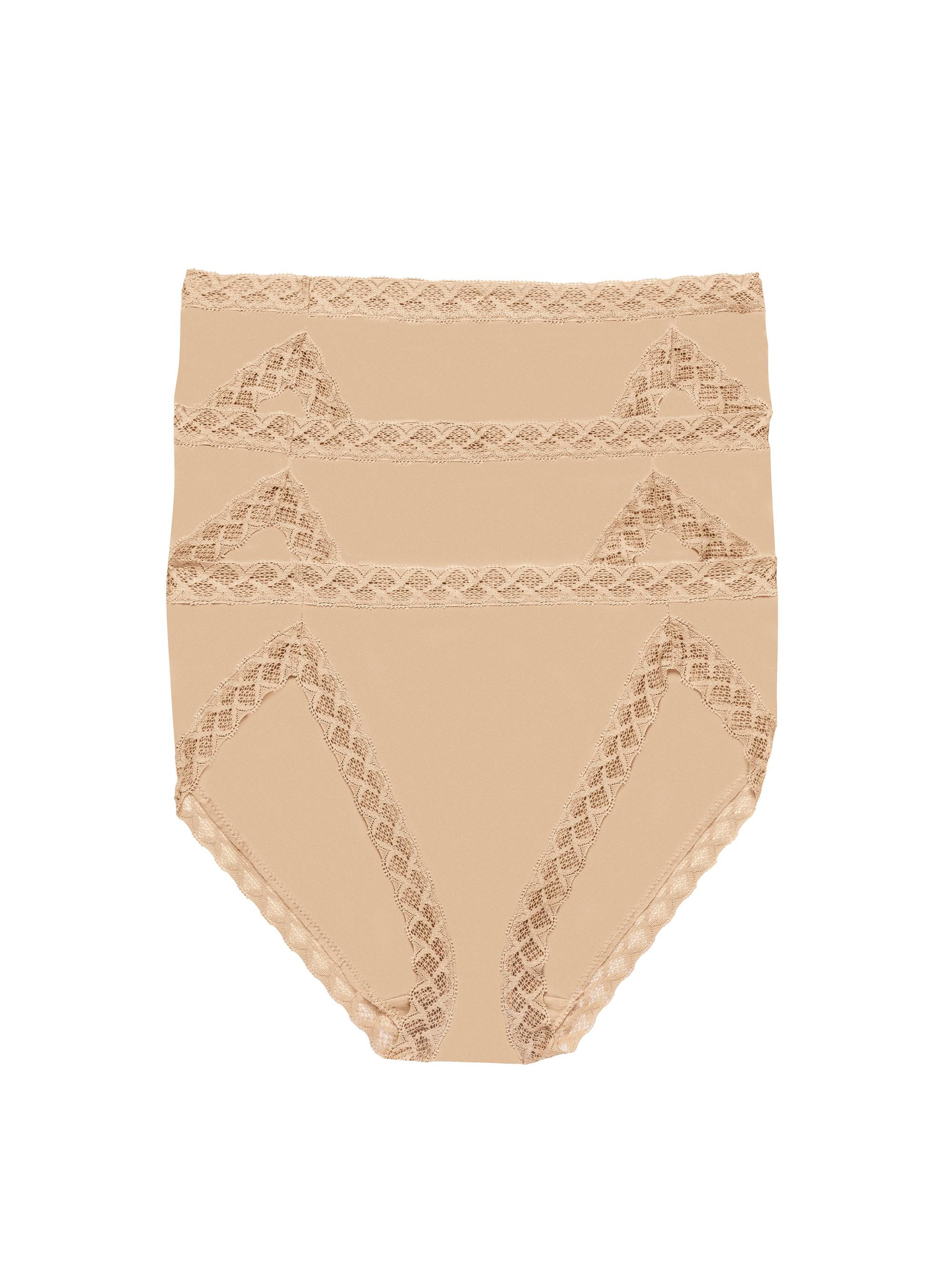 Natori Women's Bliss Cotton French Cut Brief 3 Pack - Cafe