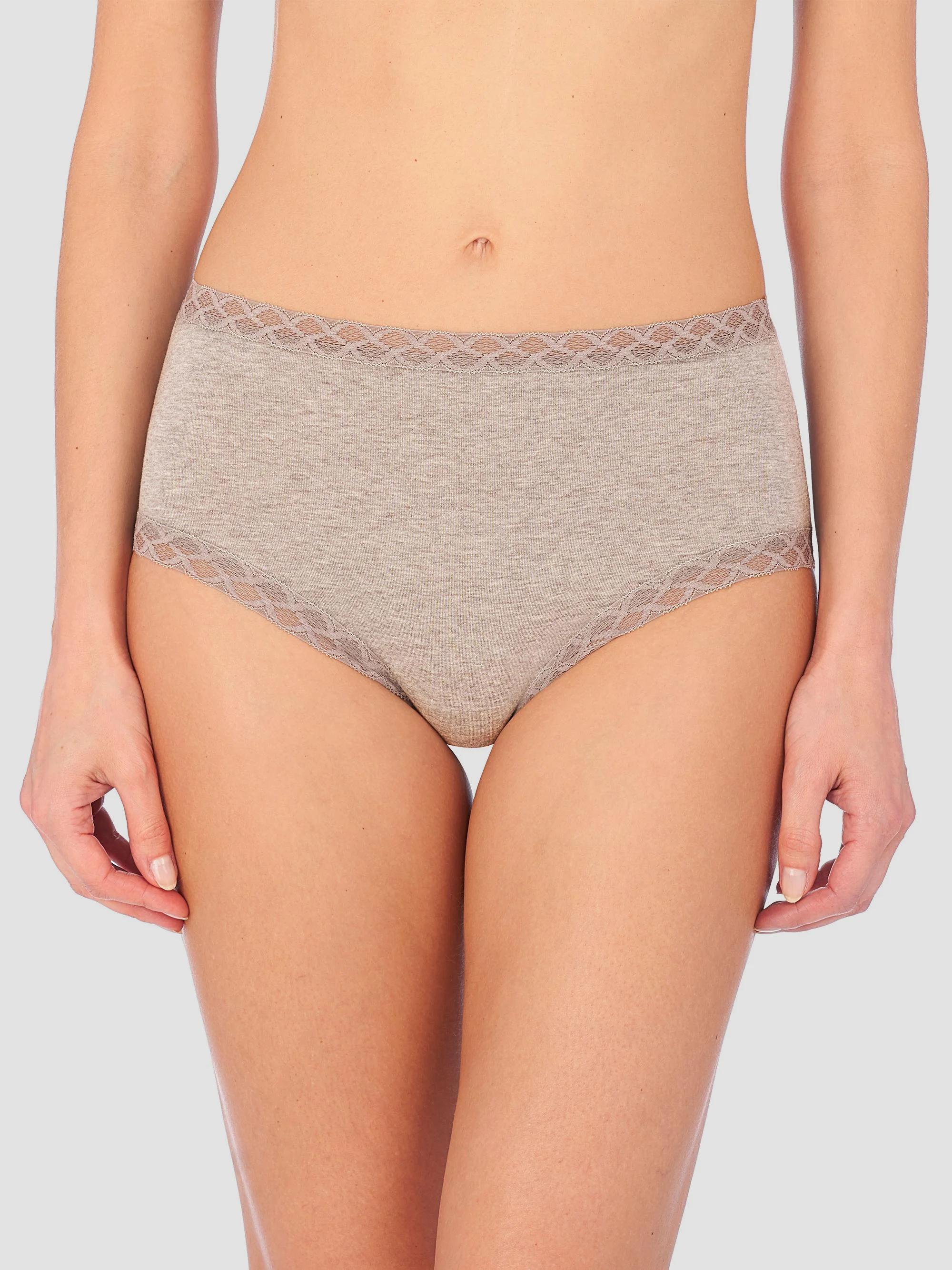 Natori Women's Bliss Cotton Full Brief - Lt Grey Heather - Size Medium