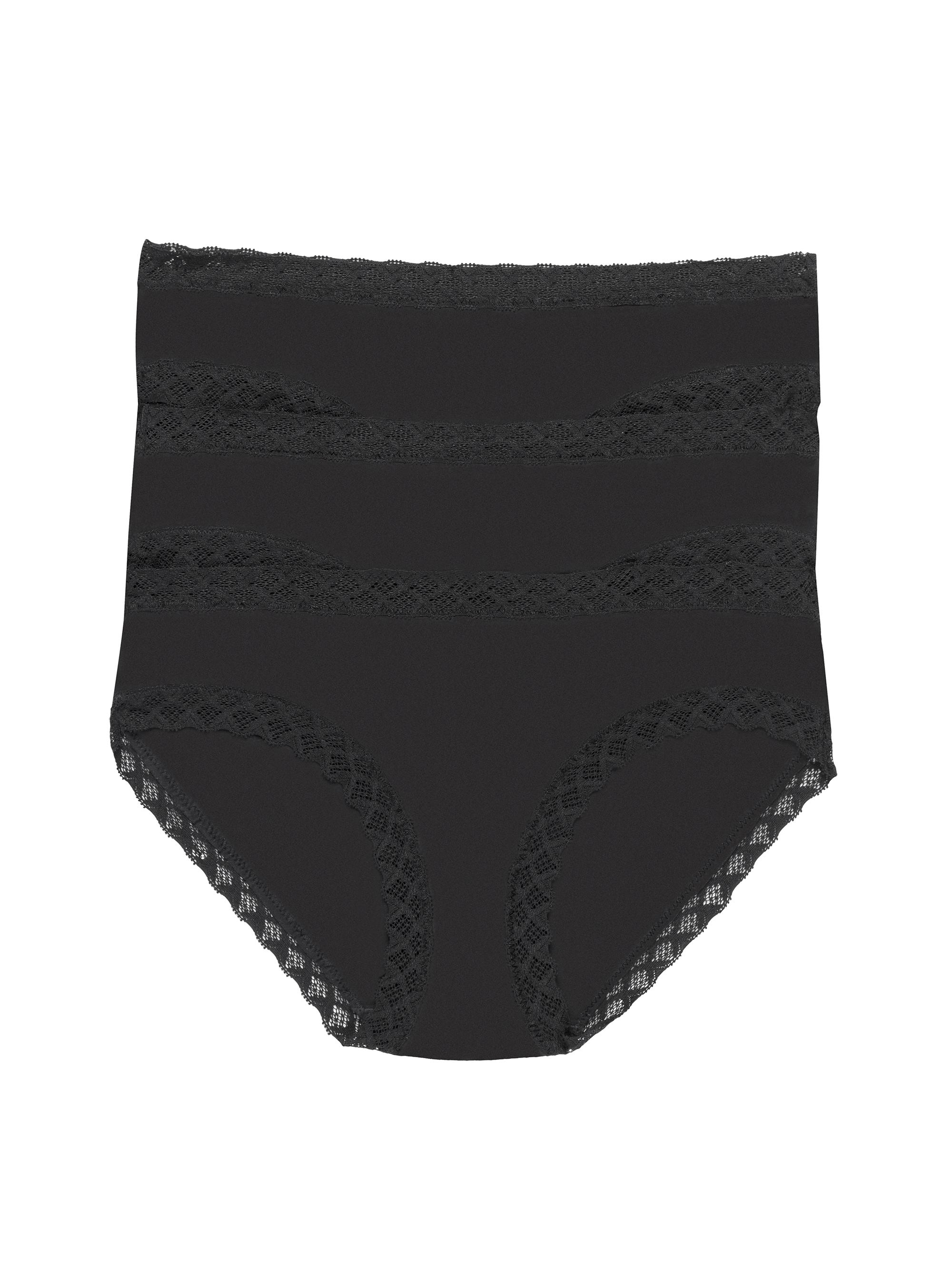 Natori Women's Bliss Cotton Girl Brief 3 Pack - Black
