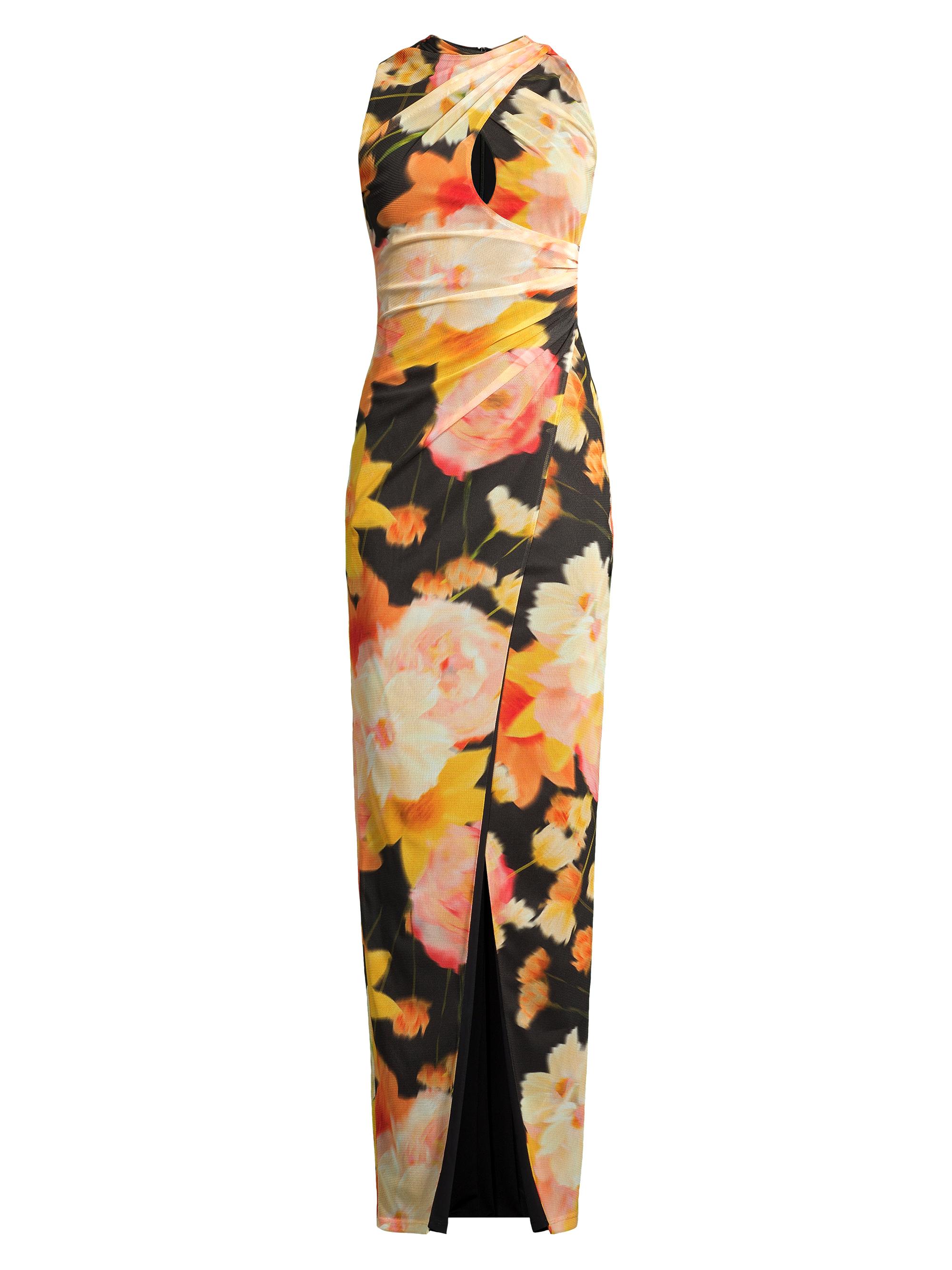 Black Halo Women's Eve Elaina Draped Floral Gown - Golden Hour