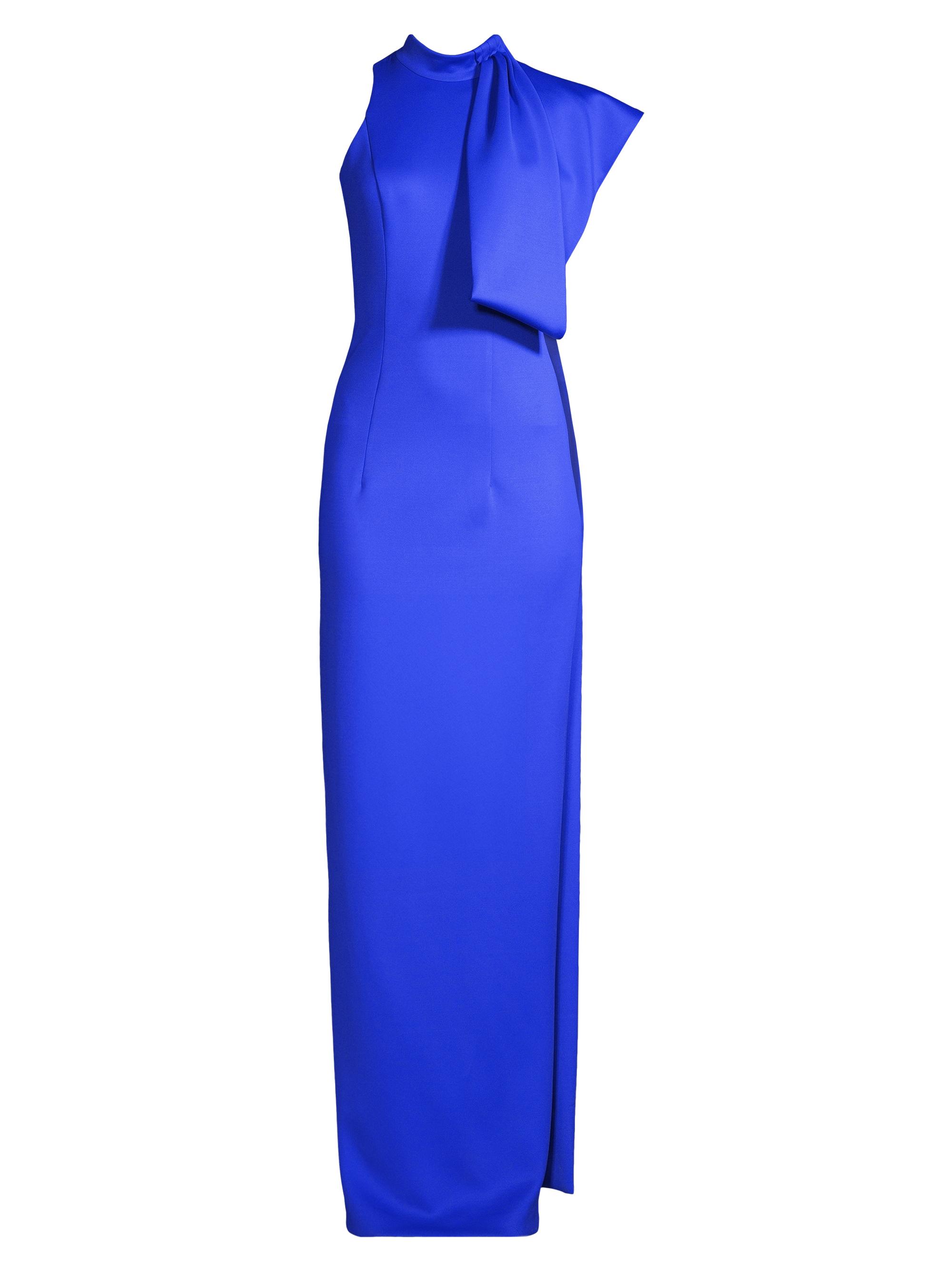 Black Halo Women's Eve Amira Draped Bow Gown - Vibrant Blue
