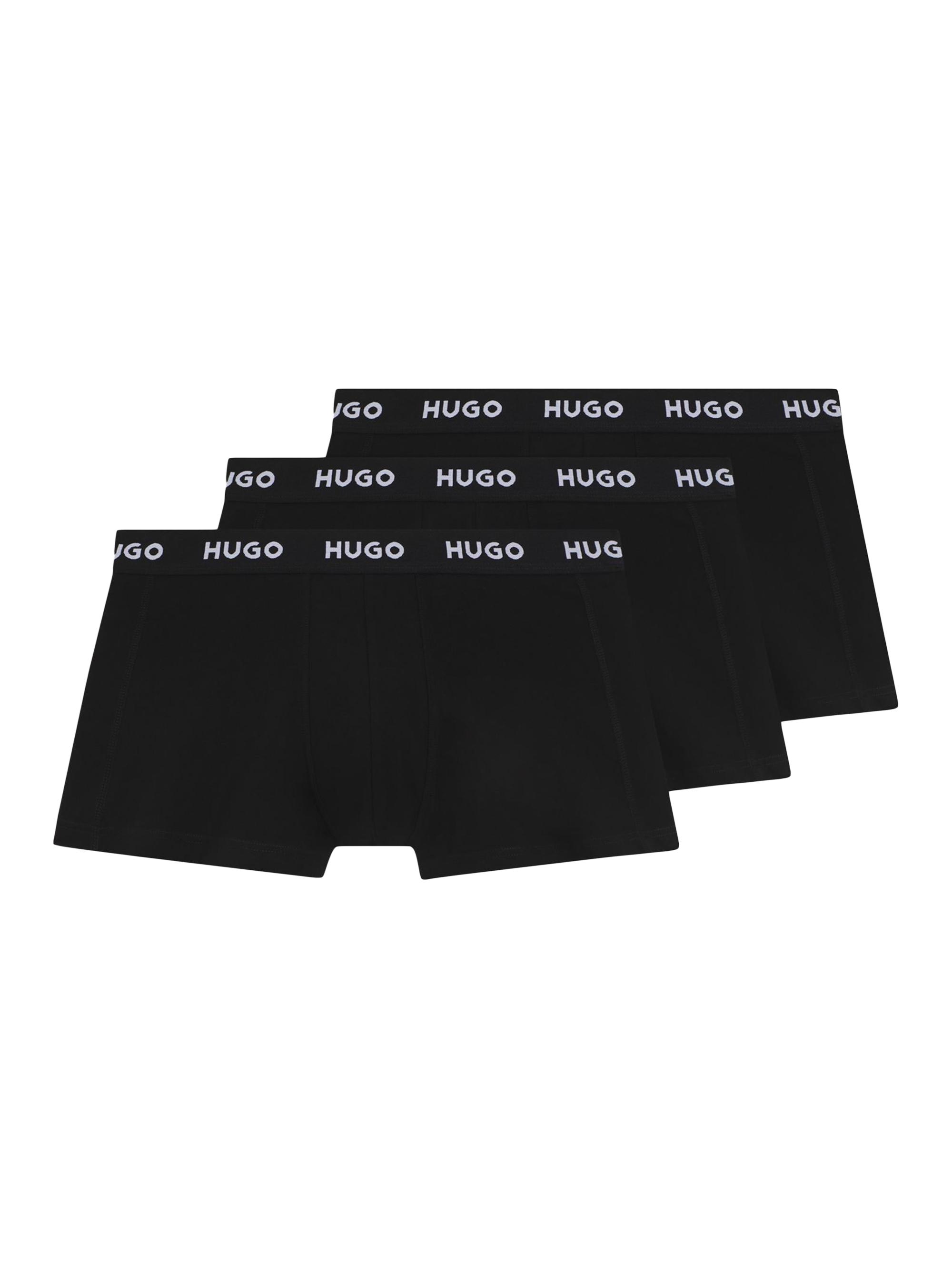 HUGO Men's Three-Pack of Logo-Waistband Trunks - White