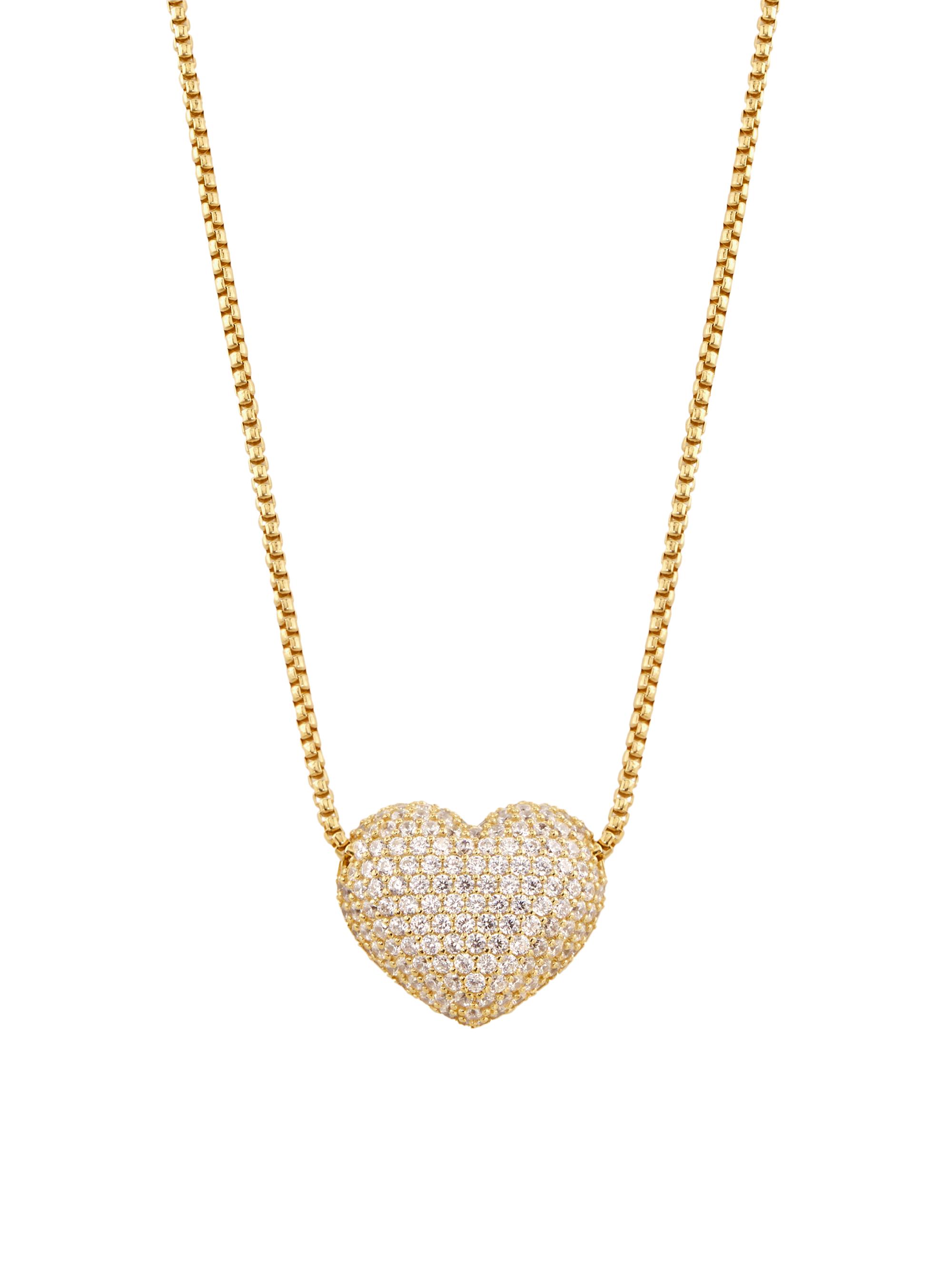 Adriana Orsini Women's Puffy Heart 18K Gold-Plated & Cubic Zirconia Pendant Necklace - Gold