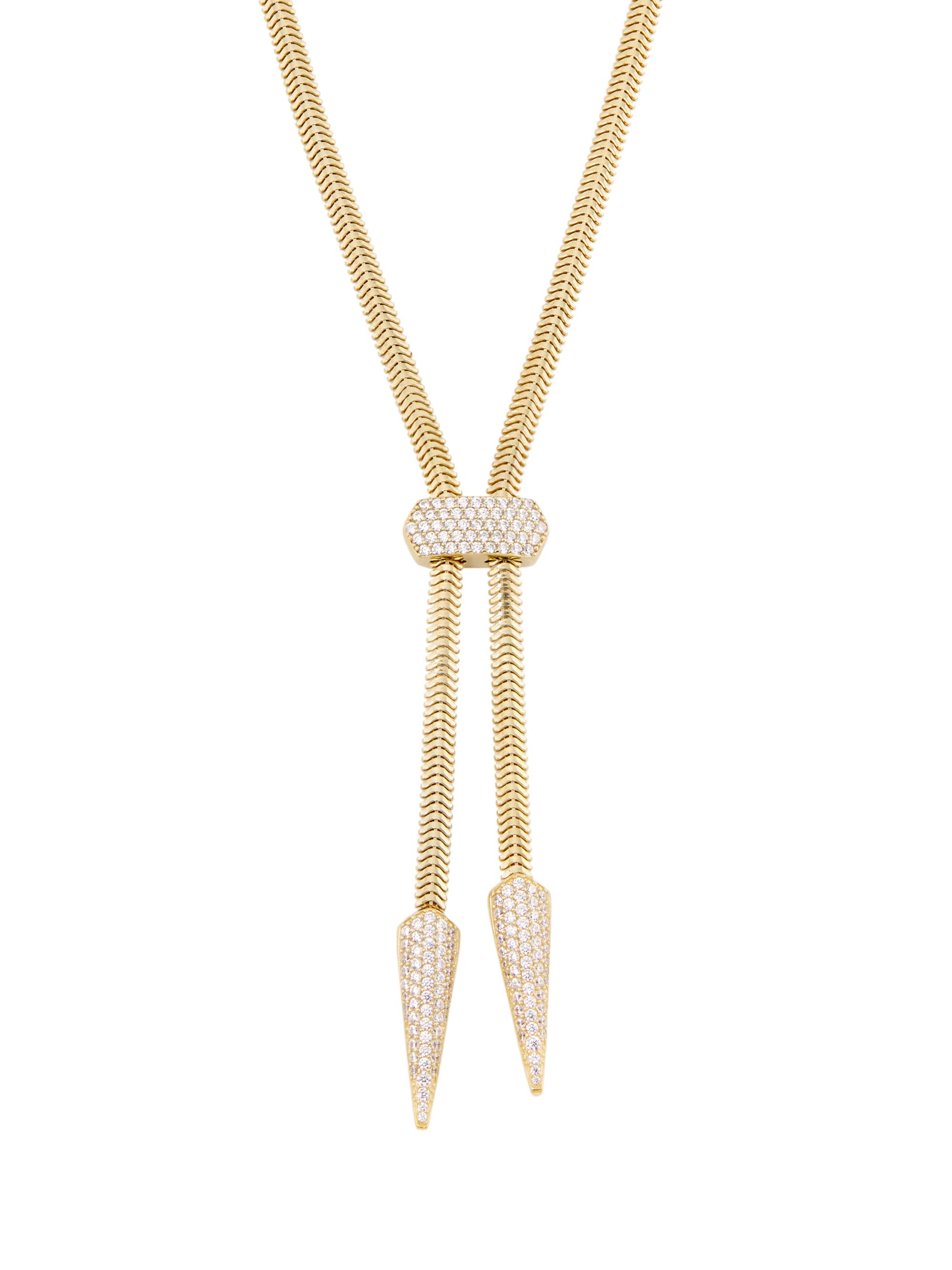 Adriana Orsini Women's 18K Gold-Plated & Cubic Zirconia Snake Chain Lariat Necklace - Gold