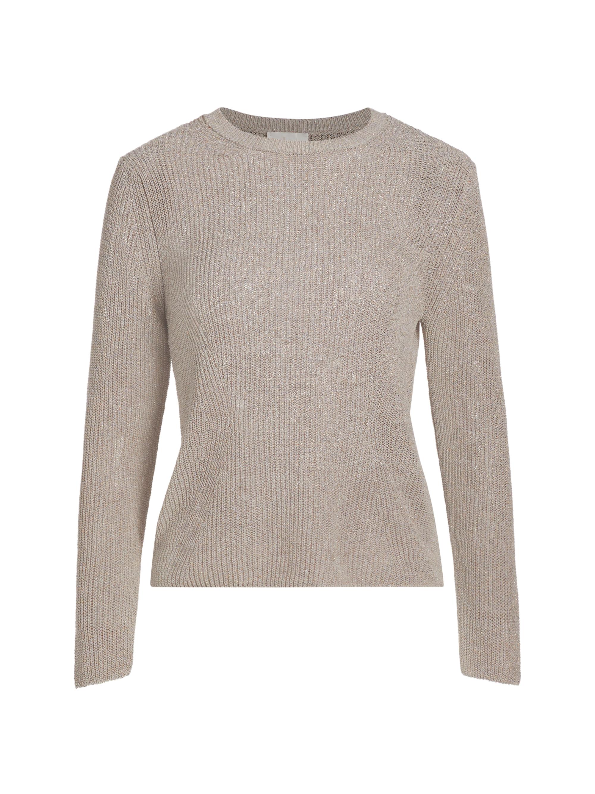 Marella Women's Pioppo Crewneck Shimmer Sweater - Wool White