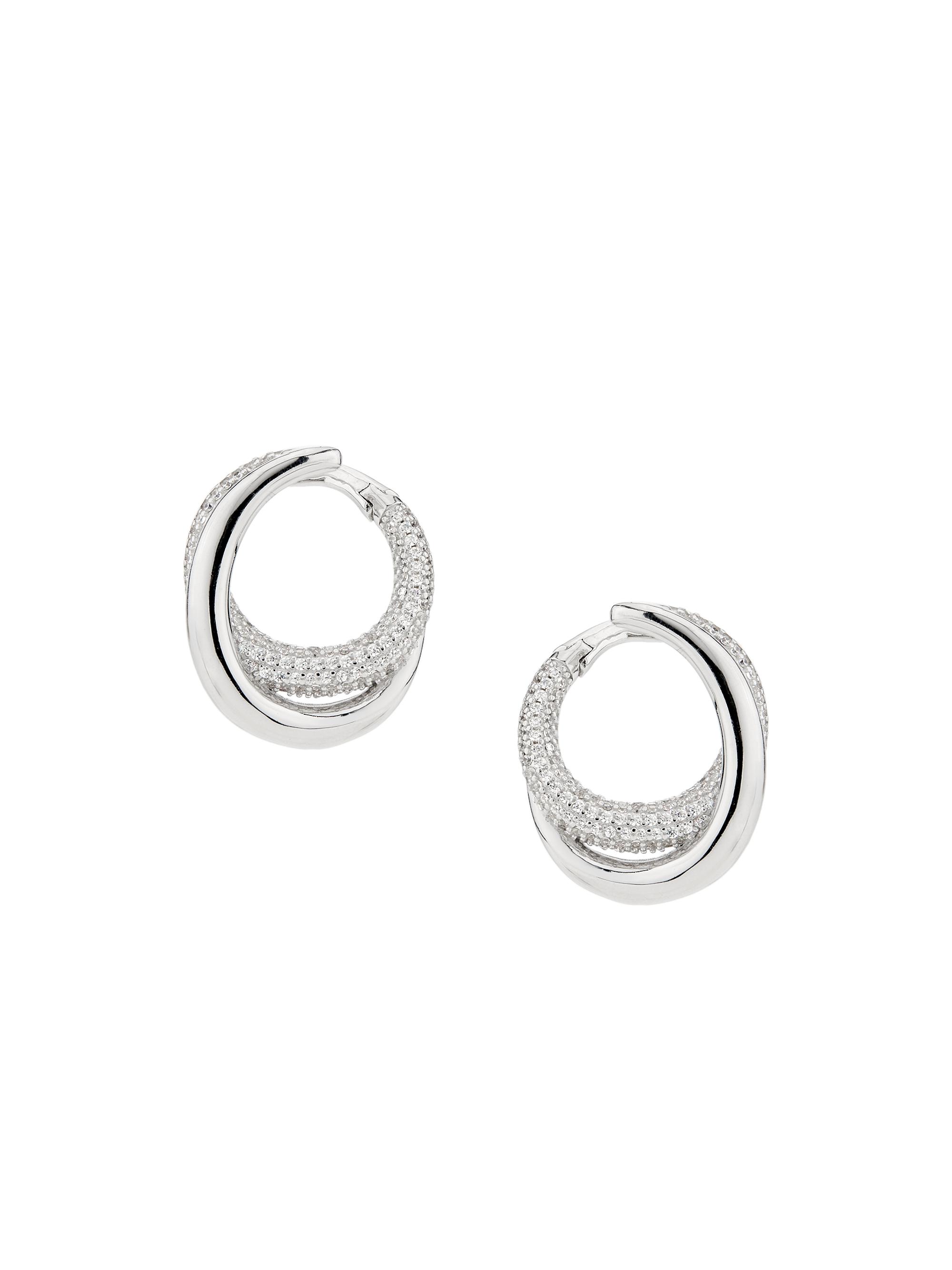 Shashi Women's Cassie 14K-Yellow-Gold Vermeil & Cubic Zirconia Hoop Earrings - Silver