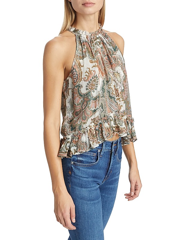 Shop Veronica Beard Renee Paisley Silk Halter Top | Saks Shop Veronica Beard Renee Paisley Silk Halter Top | Saks