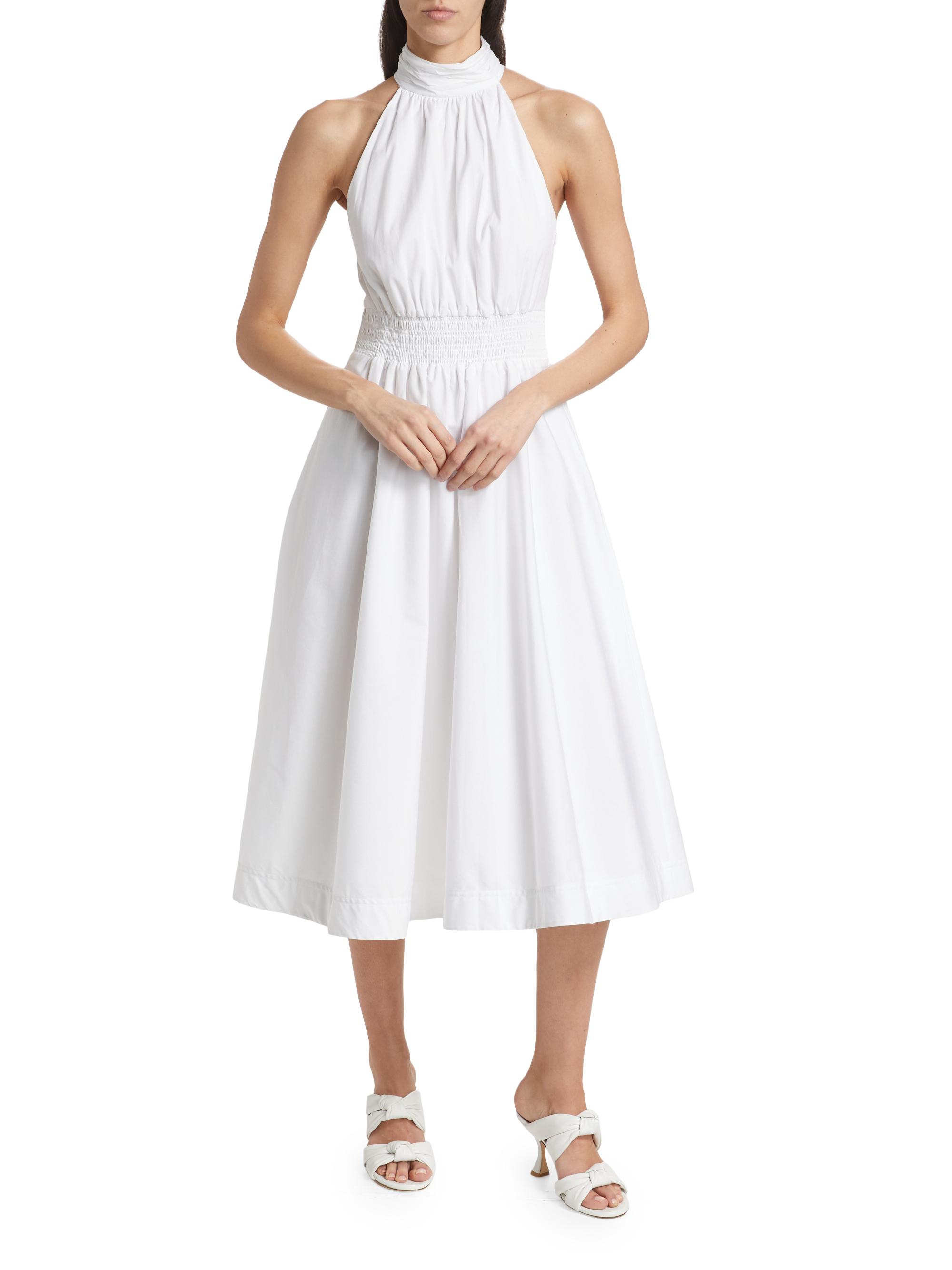 Veronica Beard Kinny Cotton-Blend Halter Midi-Dress | Saks Fifth Avenue