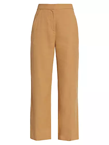 Brixton Linen-Blend Cropped Pants