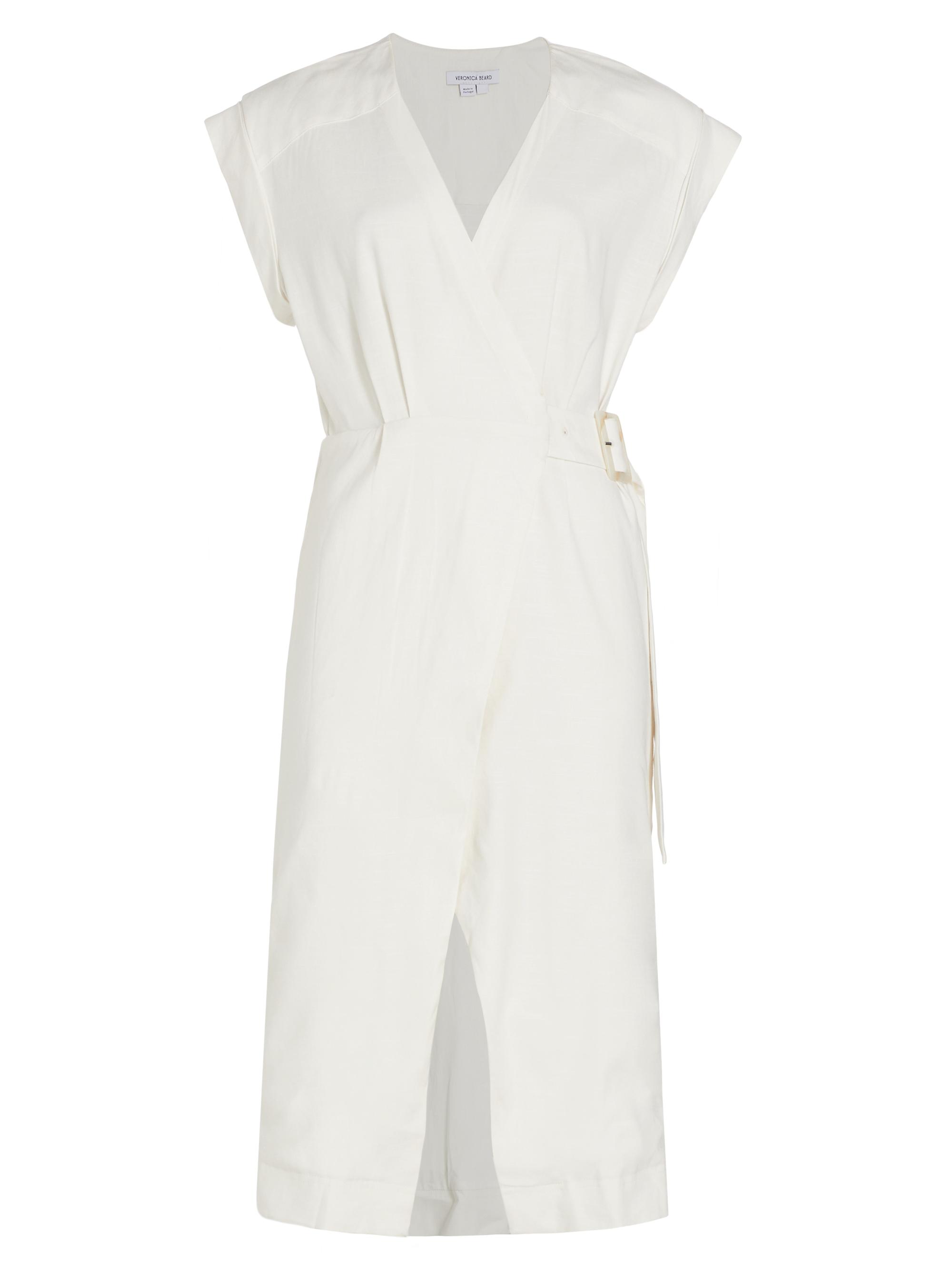 Veronica Beard Women's Octavia Linen-Blend Midi-Dress - Off White