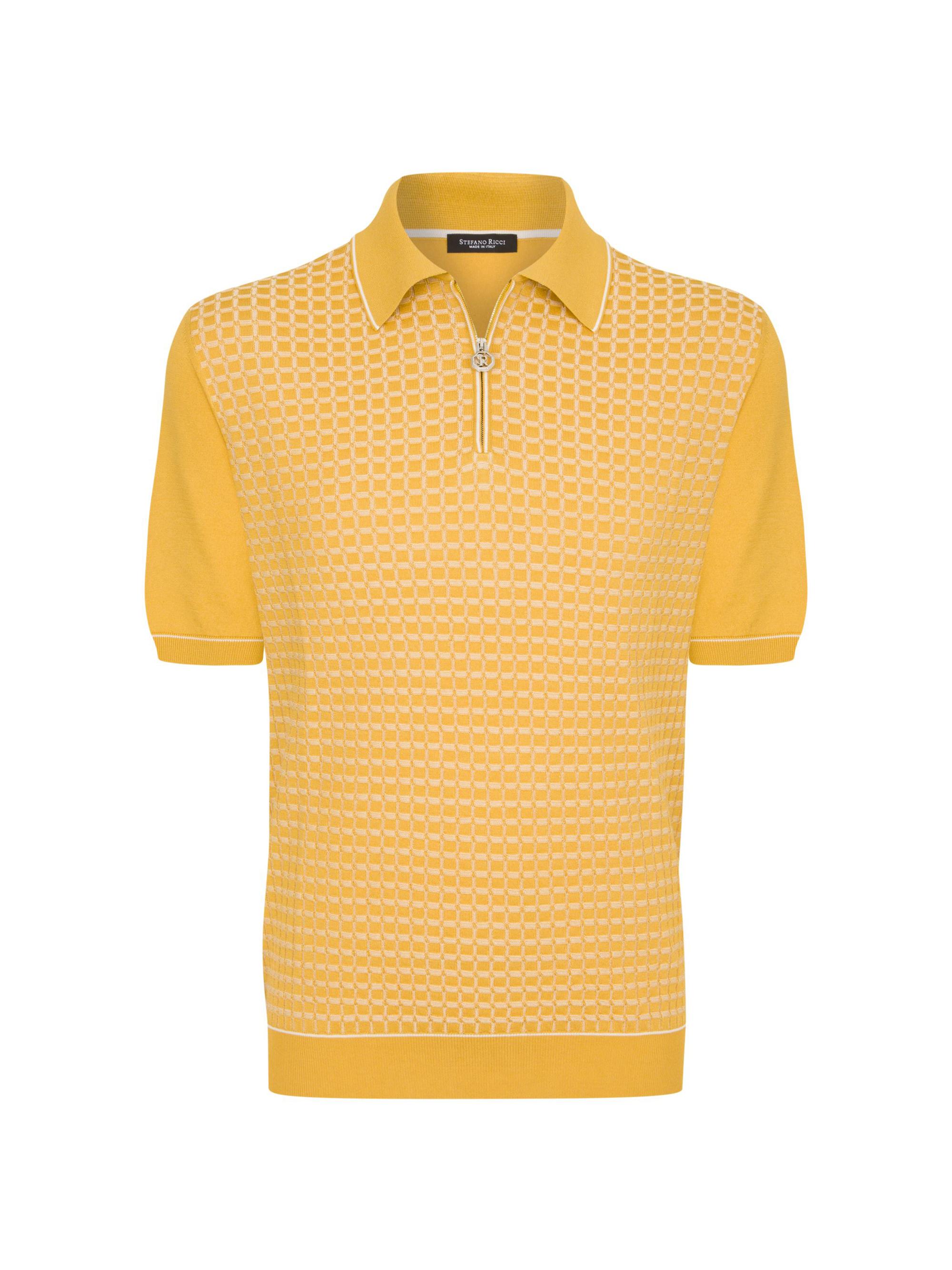Stefano Ricci Men's Zip Polo Shirt - Yellow