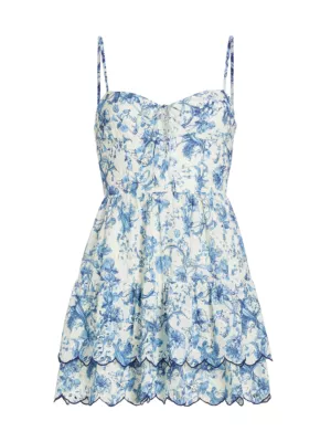 Shop Alice + Olivia Daisy Floral Eyelet Minidress | Saks Fifth Avenue