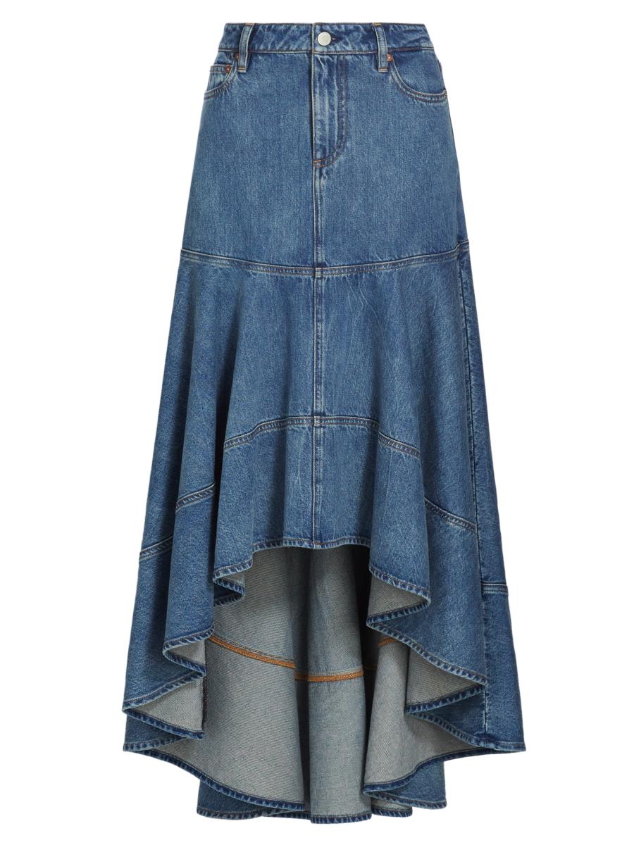 Alice + Olivia Donella High-Low Denim Skirt | Saks Fifth Avenue