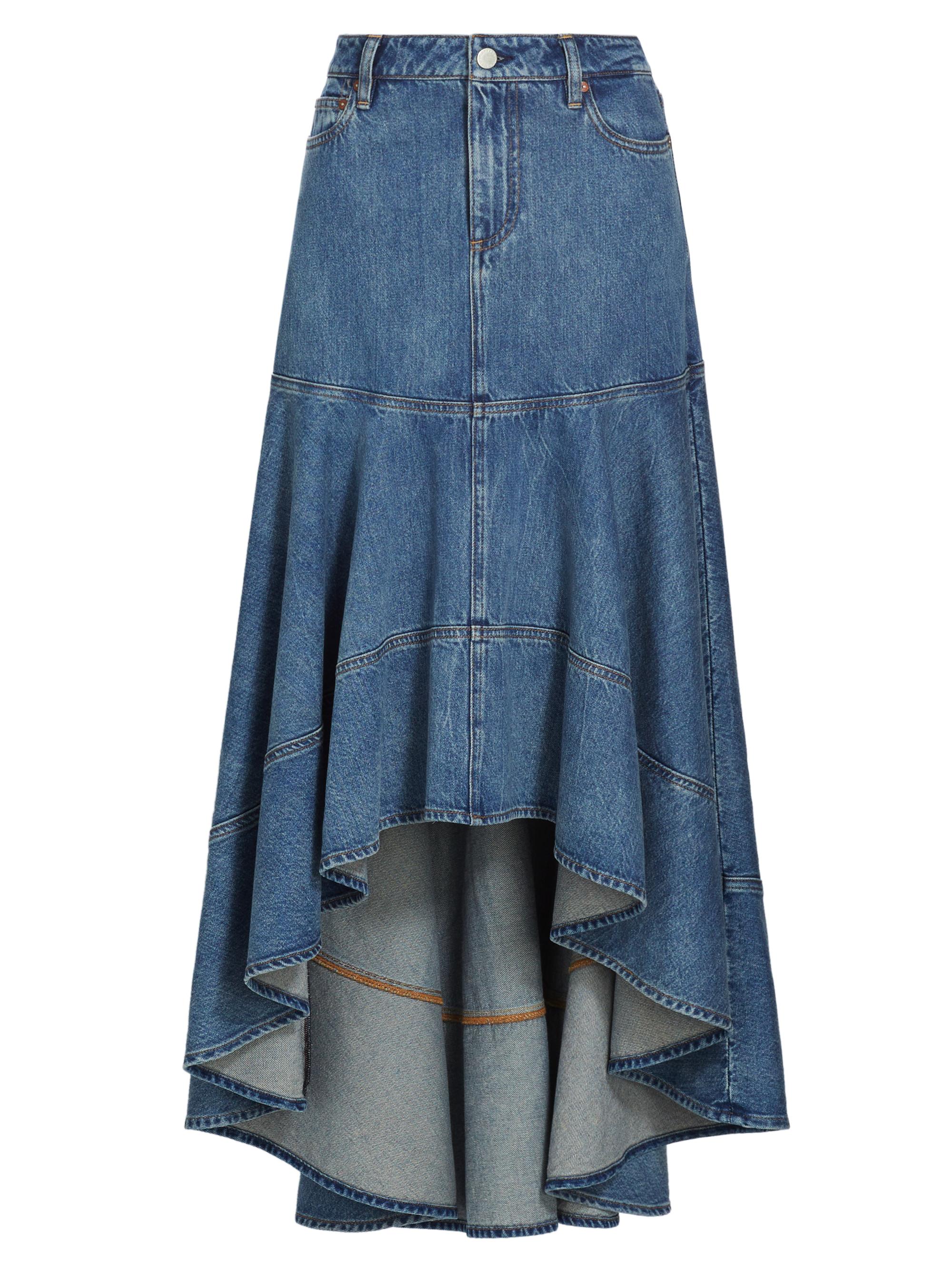 Alice + Olivia Donella High-Low Denim Skirt | Saks Fifth Avenue