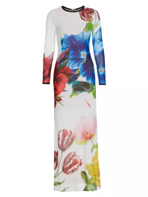 Shop Alice + Olivia Delora Floral Maxi Dress | Saks Fifth Avenue