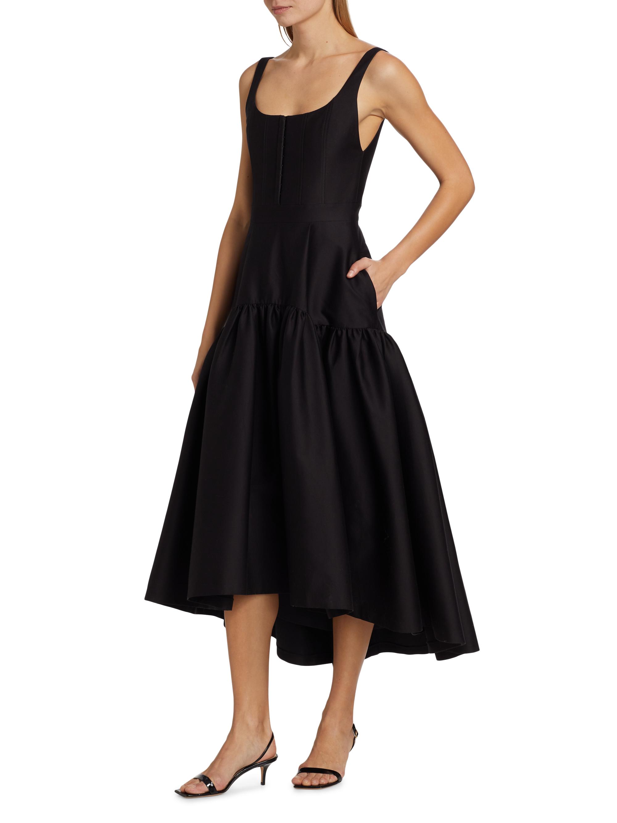 Alice + Olivia Diana Asymmetric Cotton-Blend Midi-Dress | Saks