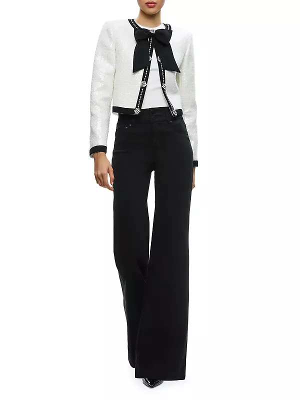 Shop Alice + Olivia Gwyneth Sequined Tweed Jacket | Saks Fifth Avenue