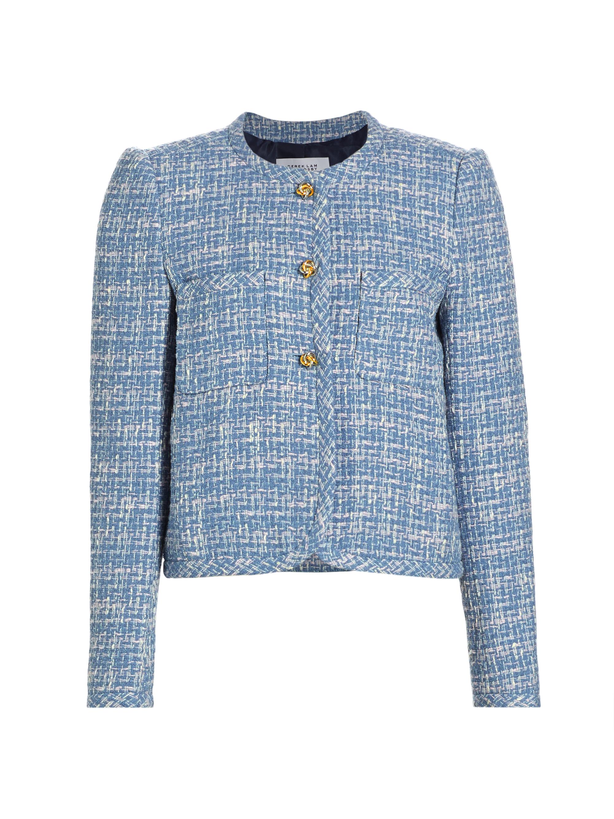 Derek Lam 10 Crosby Women's Emilia Cotton-Blend Tweed Jacket - Cobalt Multi