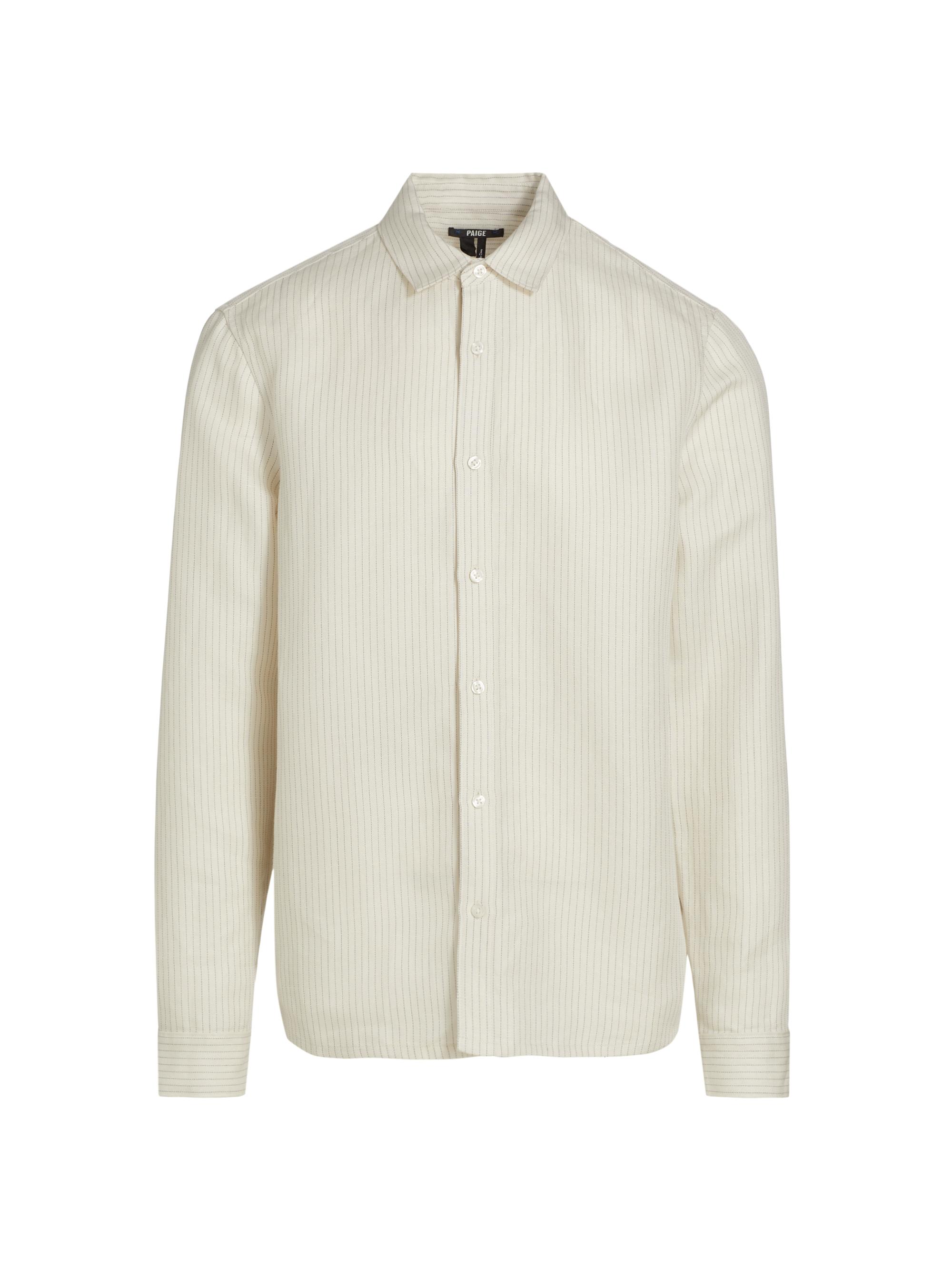 Paige Men's Peters Pinstriped Linen Shirt - Salt Water