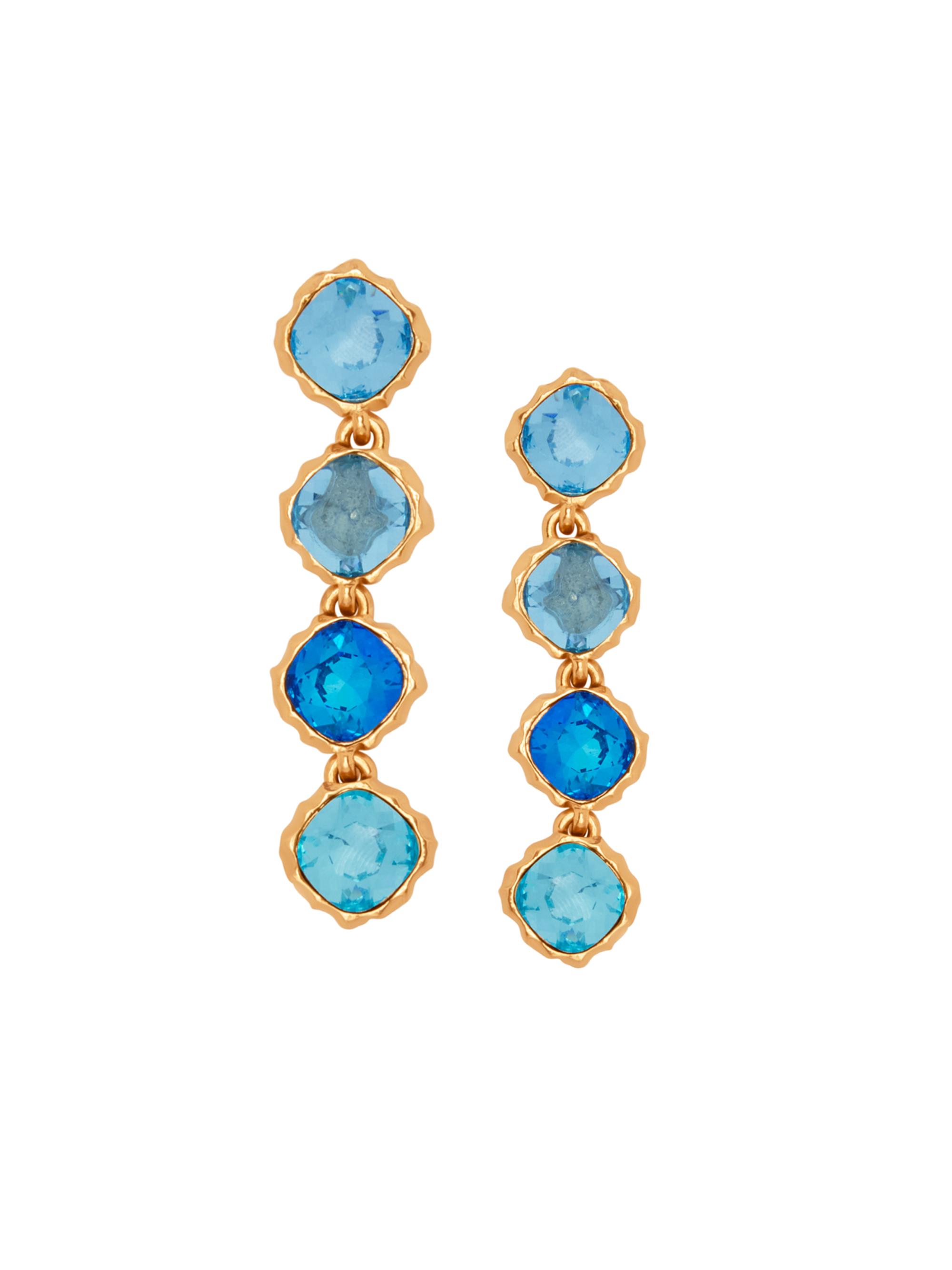 Oscar de la Renta Women's Goldtone & Glass Crystal Drop Earrings - Aquamarine