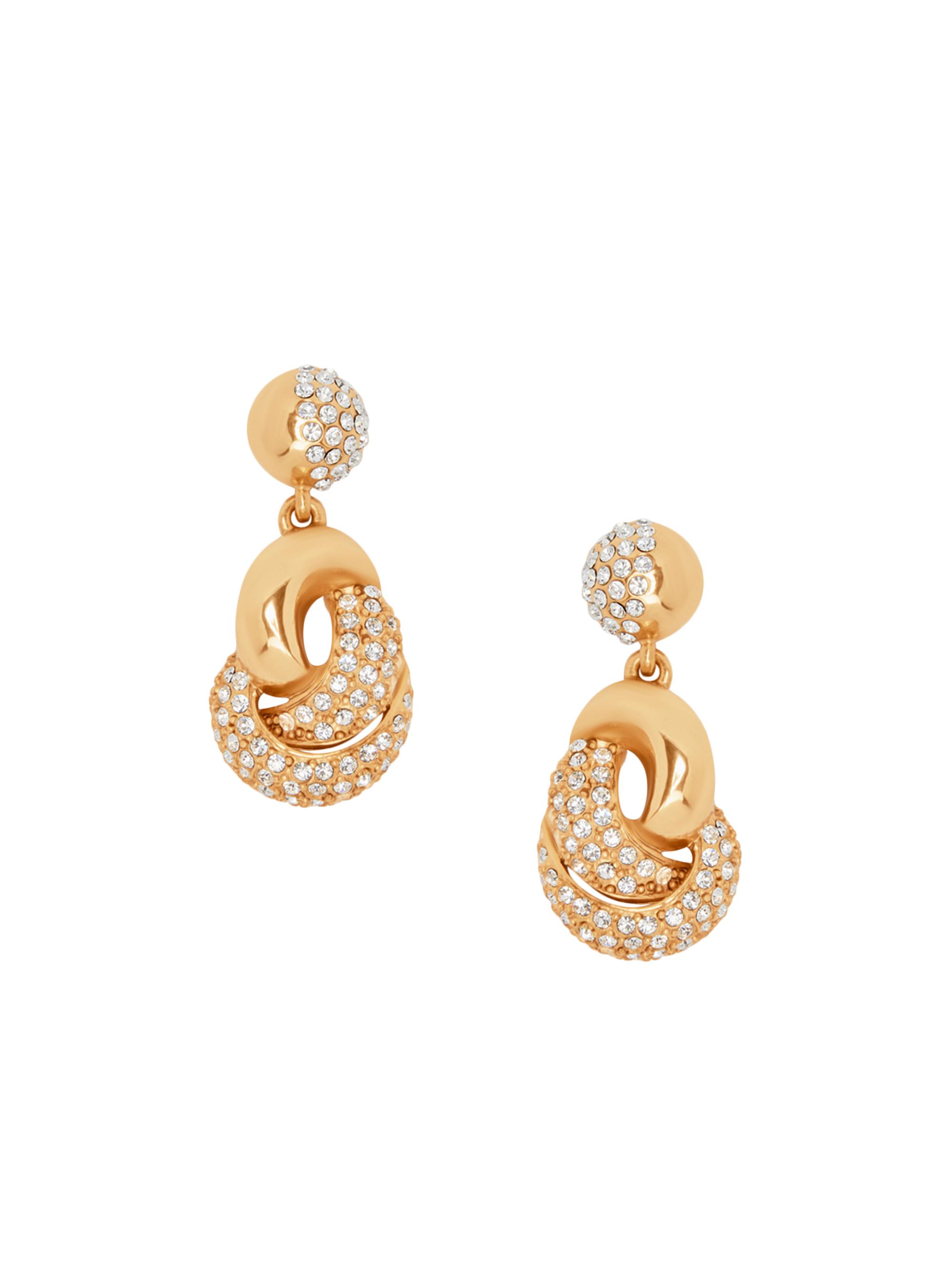 Oscar de la Renta Women's Love Knot Goldtone & Glass Crystal Drop Earrings - Crystal