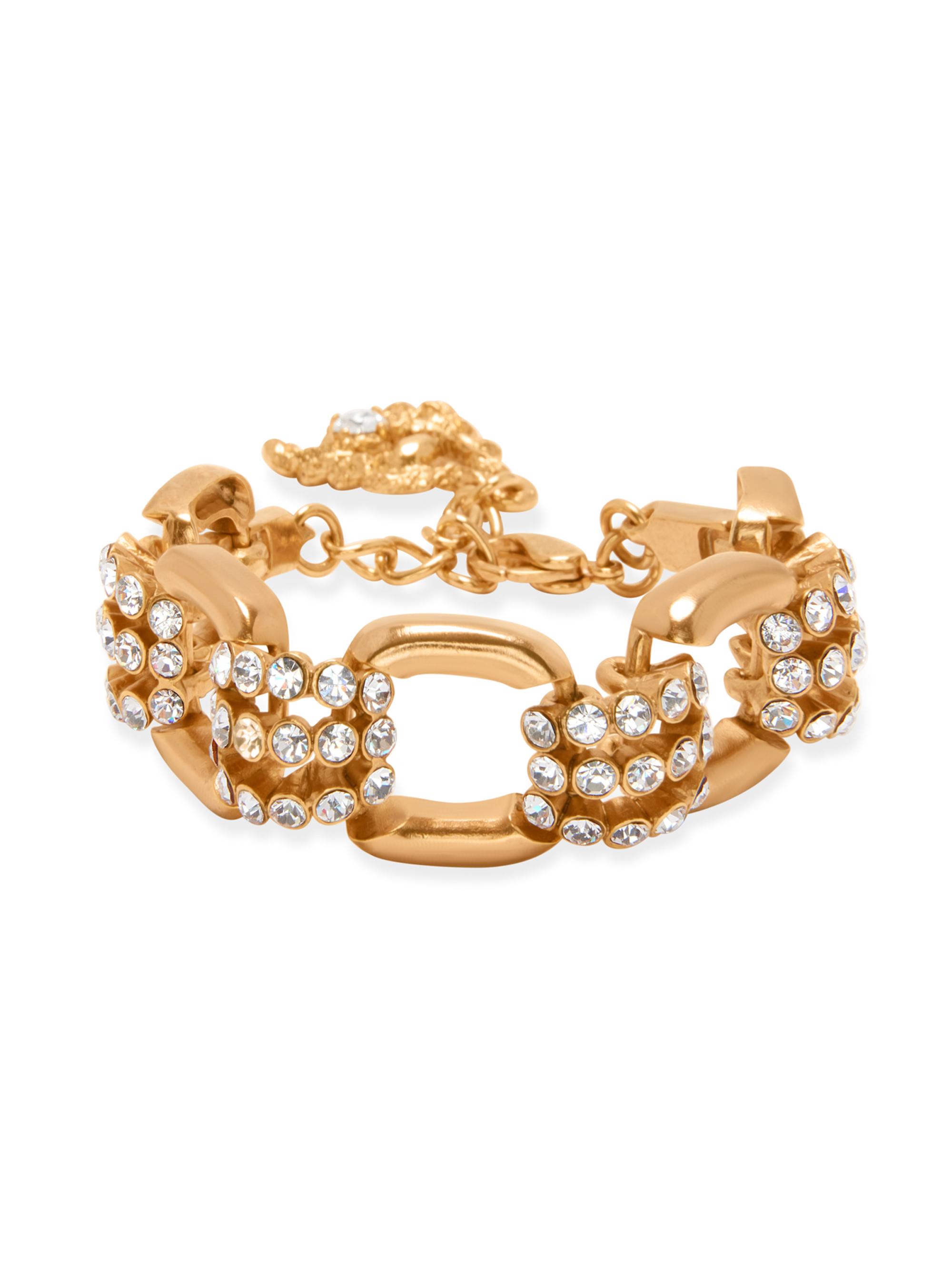 Oscar de la Renta Women's Goldtone & Glass Crystal Chain Bracelet - Crystal