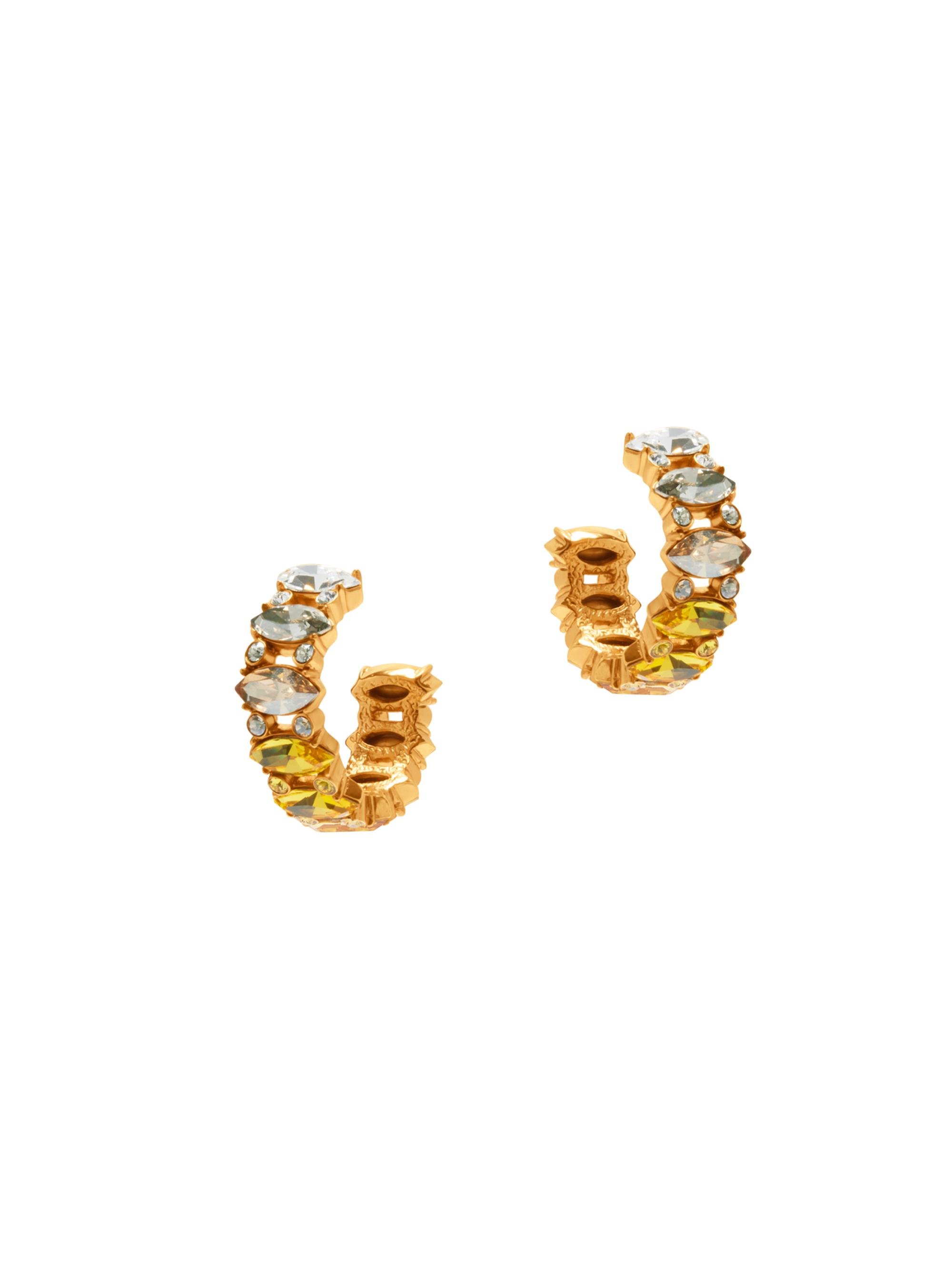Oscar de la Renta Women's Goldtone & Glass Crystal Hoop Earrings - Blue Multi