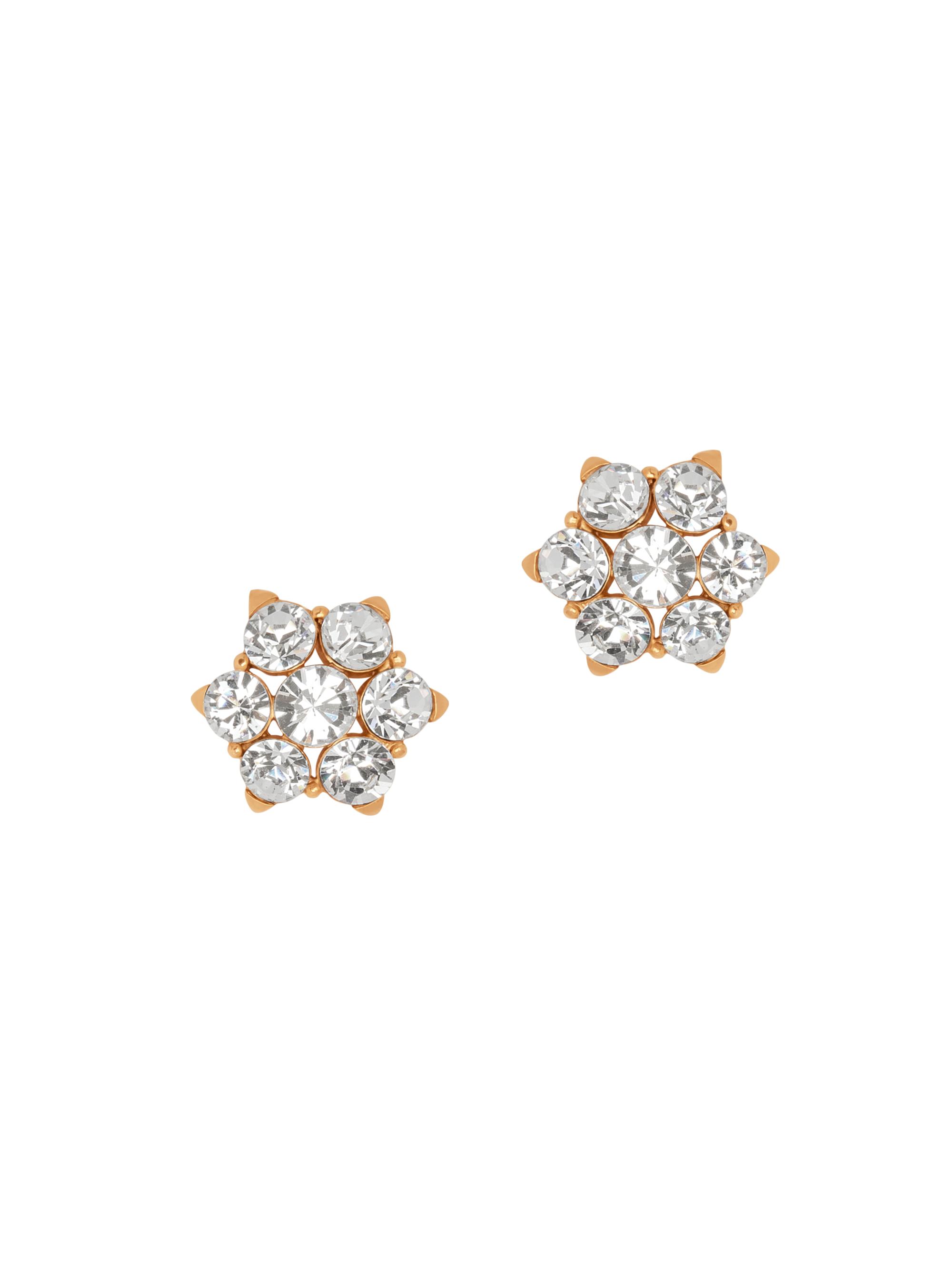 Oscar de la Renta Women's Goldtone & Glass Crystal Flower Stud Earrings - Crystal