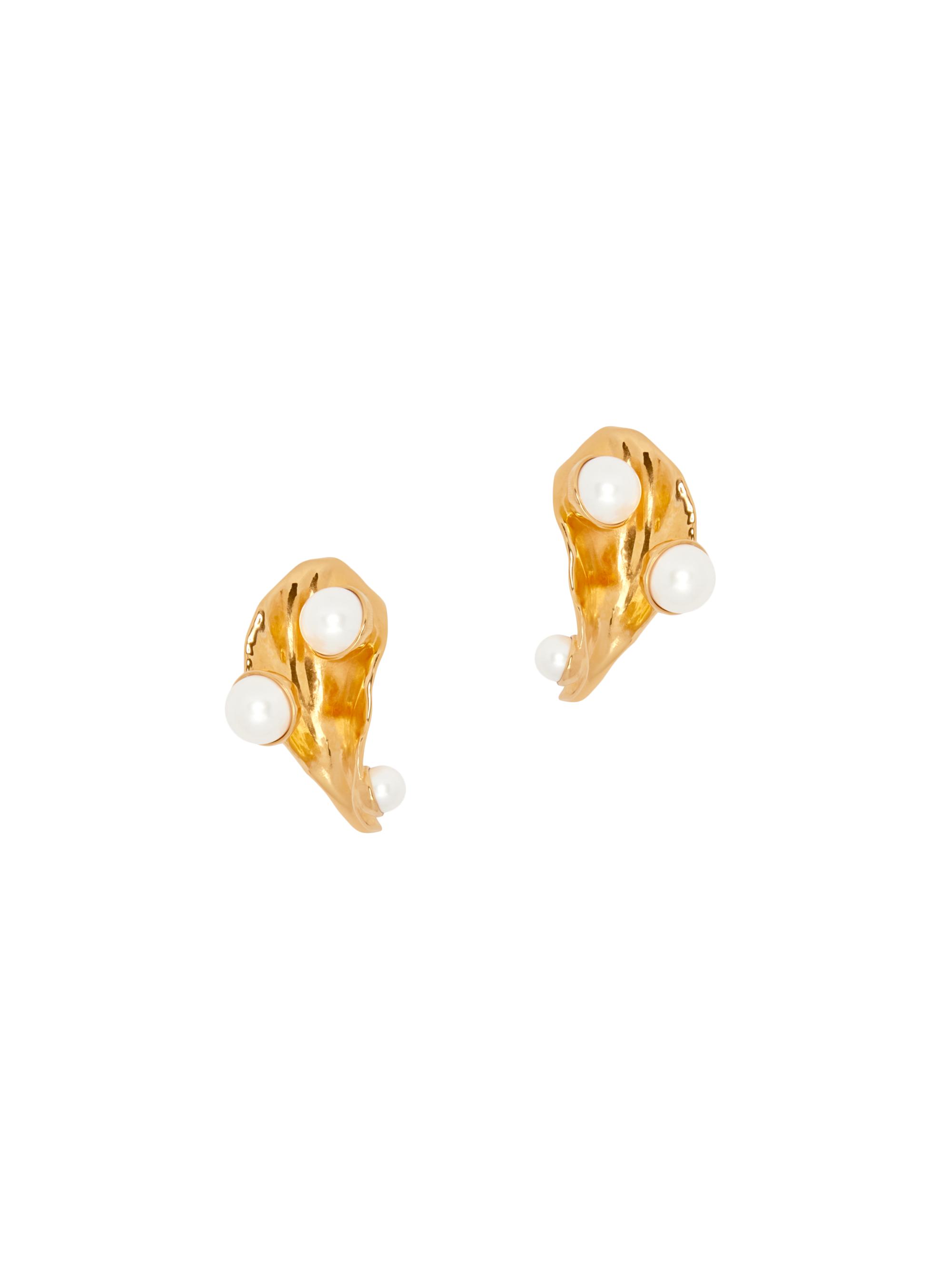 Oscar de la Renta Women's Goldtone & Imitation Pearl Leaf Drop Earrings - Gold
