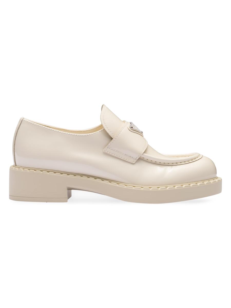 Prada Chocolate Patent Leather Loafers | Saks Fifth Avenue