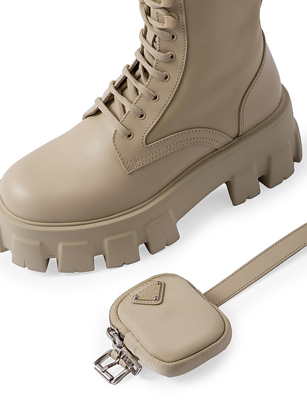 Shop Prada Monolith Leather and Re-Nylon Boots with Pouch Shop Prada Monolith Leather and Re-Nylon Boots with Pouch