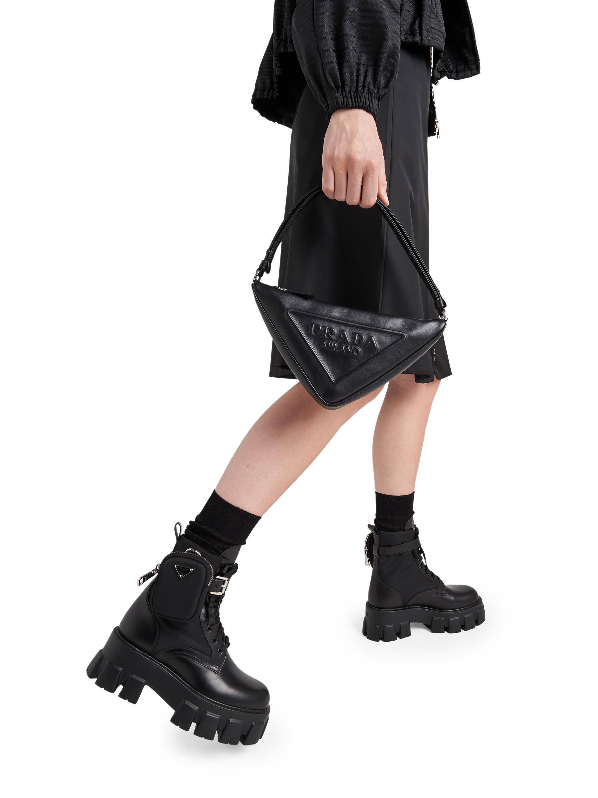 Prada Monolith Leather and Re-Nylon Boots with Pouch Saks Fifth