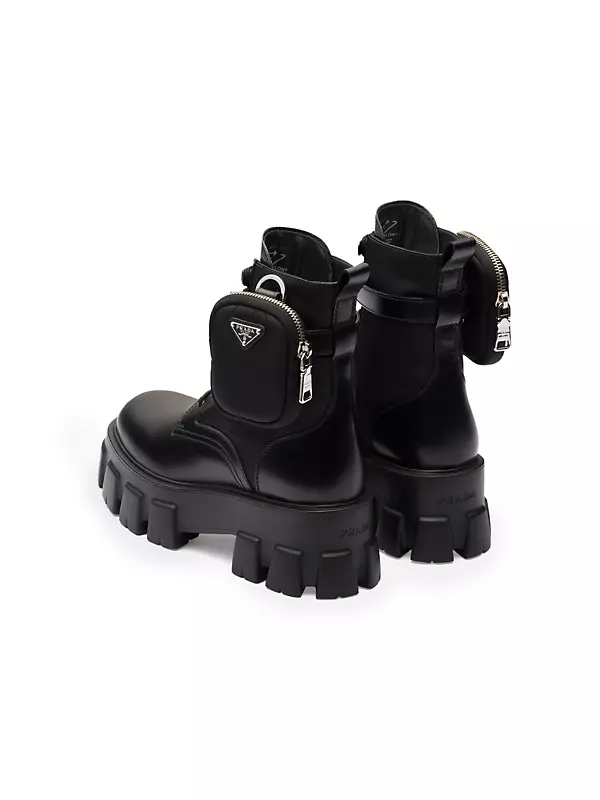 Monolith Leather and Re-Nylon Boots with Pouch