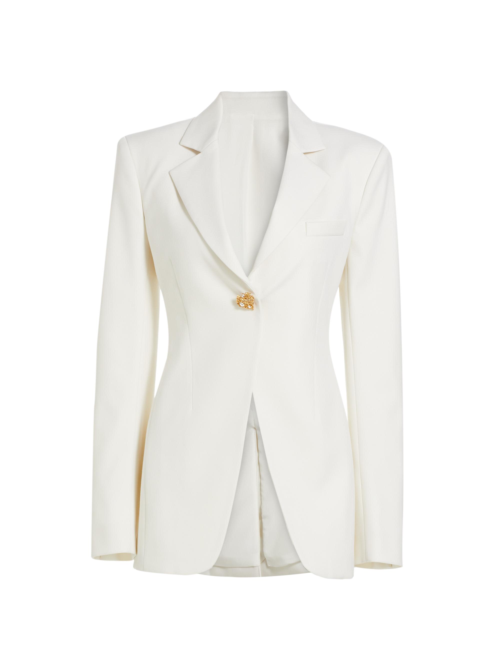 Oscar de la Renta Women's Wool Vented Longline Blazer -