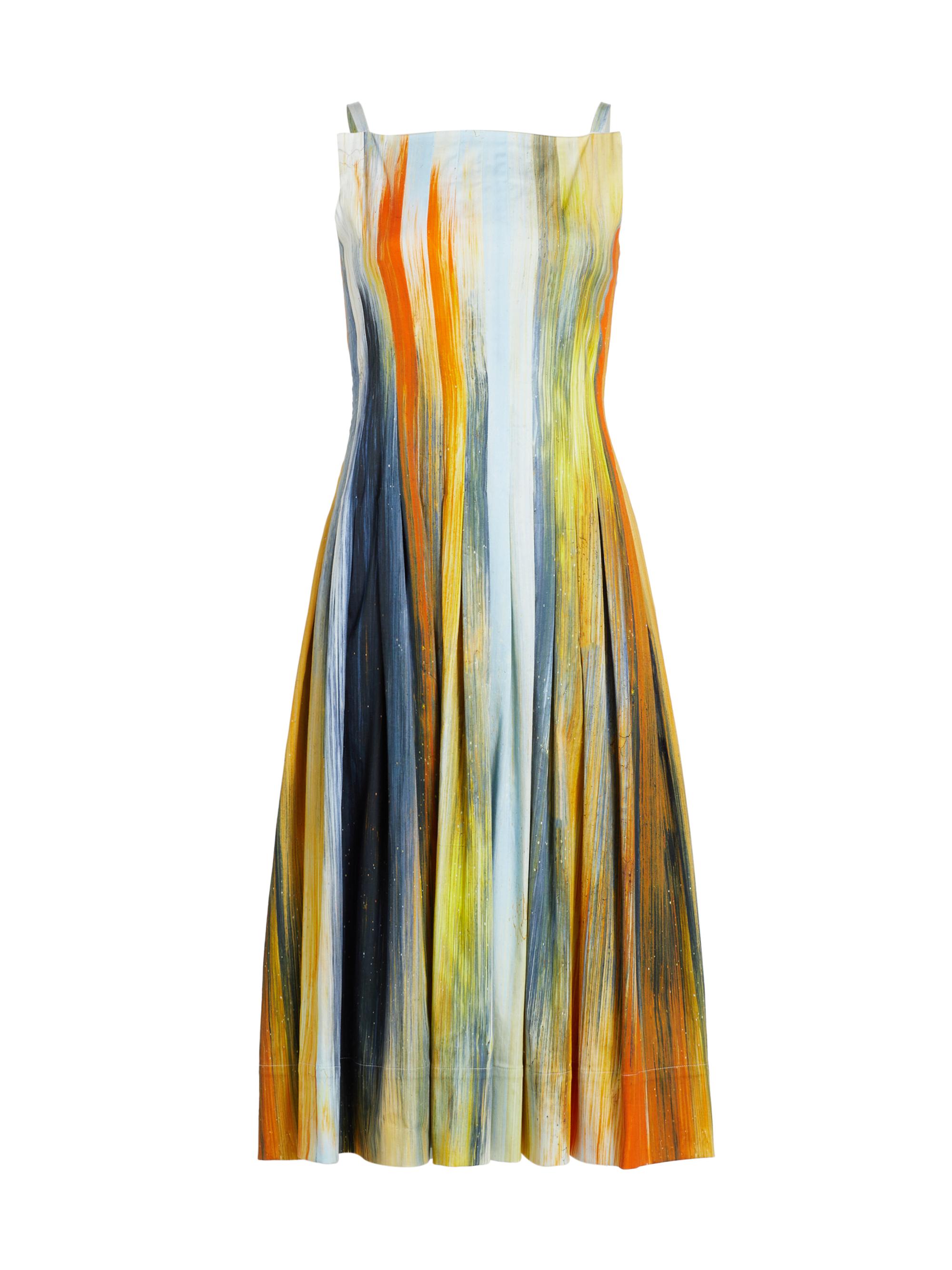 Oscar de la Renta Women's Abstract Fit & Flare Midi-Dress - Calendula Multi