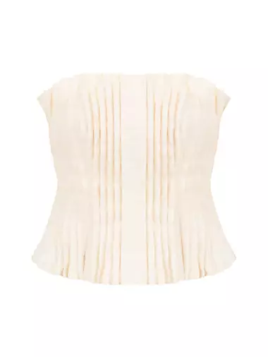 Parma Linen Pleated Tube Top