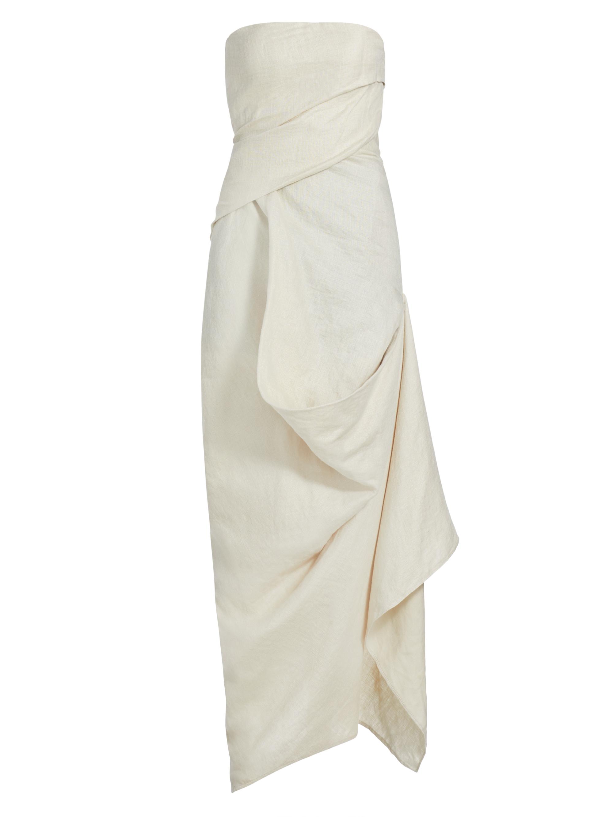 Staud Women's Caravaggio Linen Strapless Dress - Natural