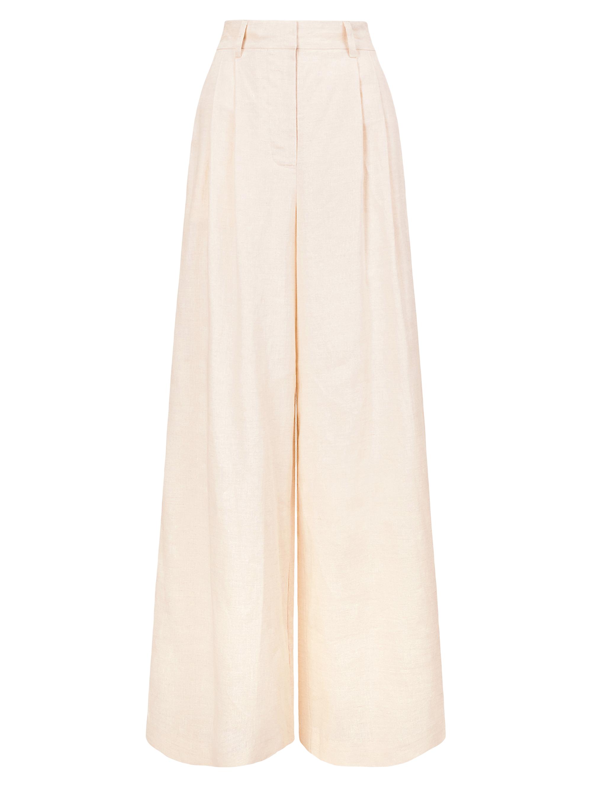 Staud Women's Luisa Linen Wide-Leg Trousers - Natural