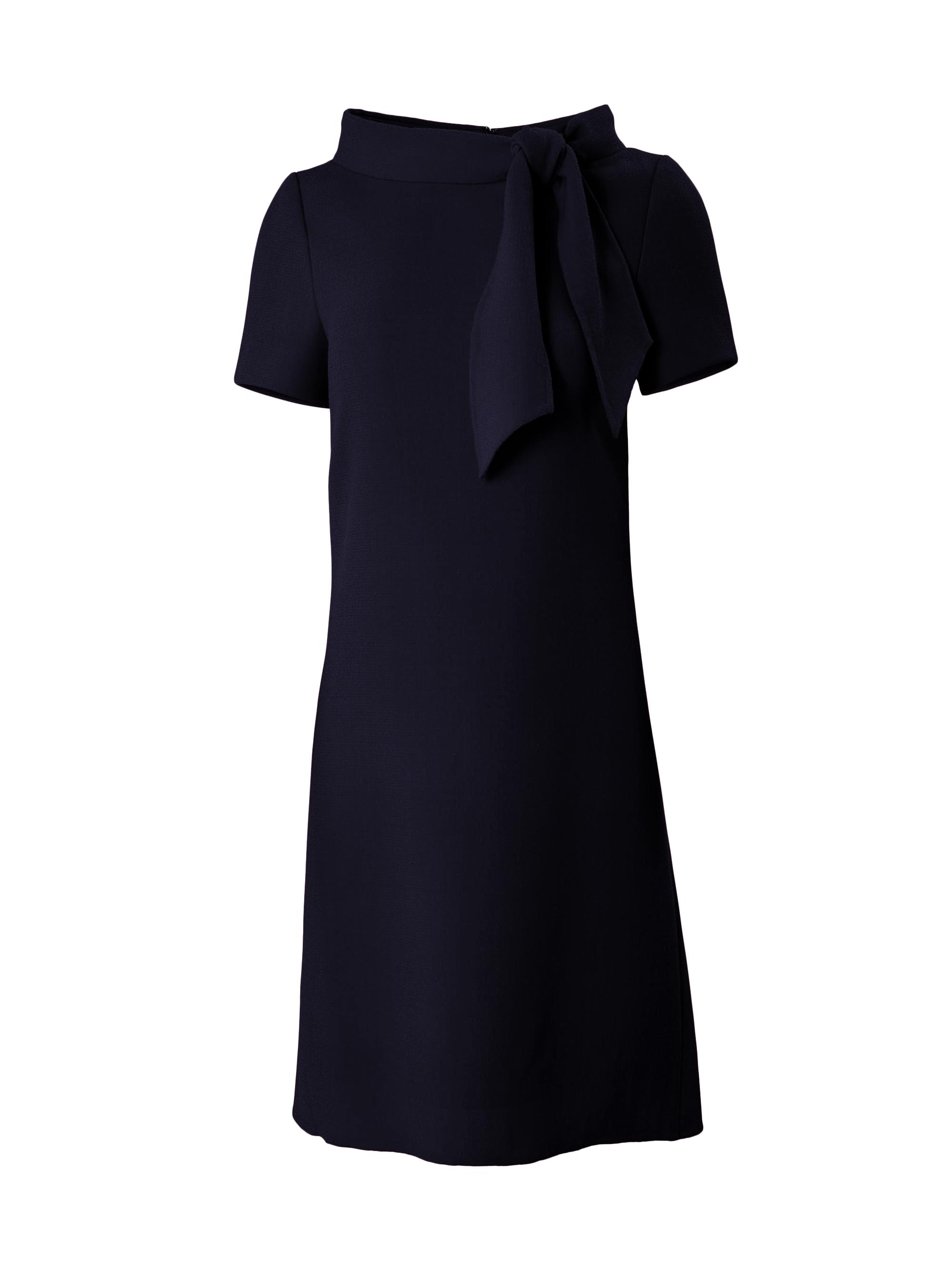 Carolina Herrera Women's Virgin Wool Tie Boatneck Minidress - Midnight