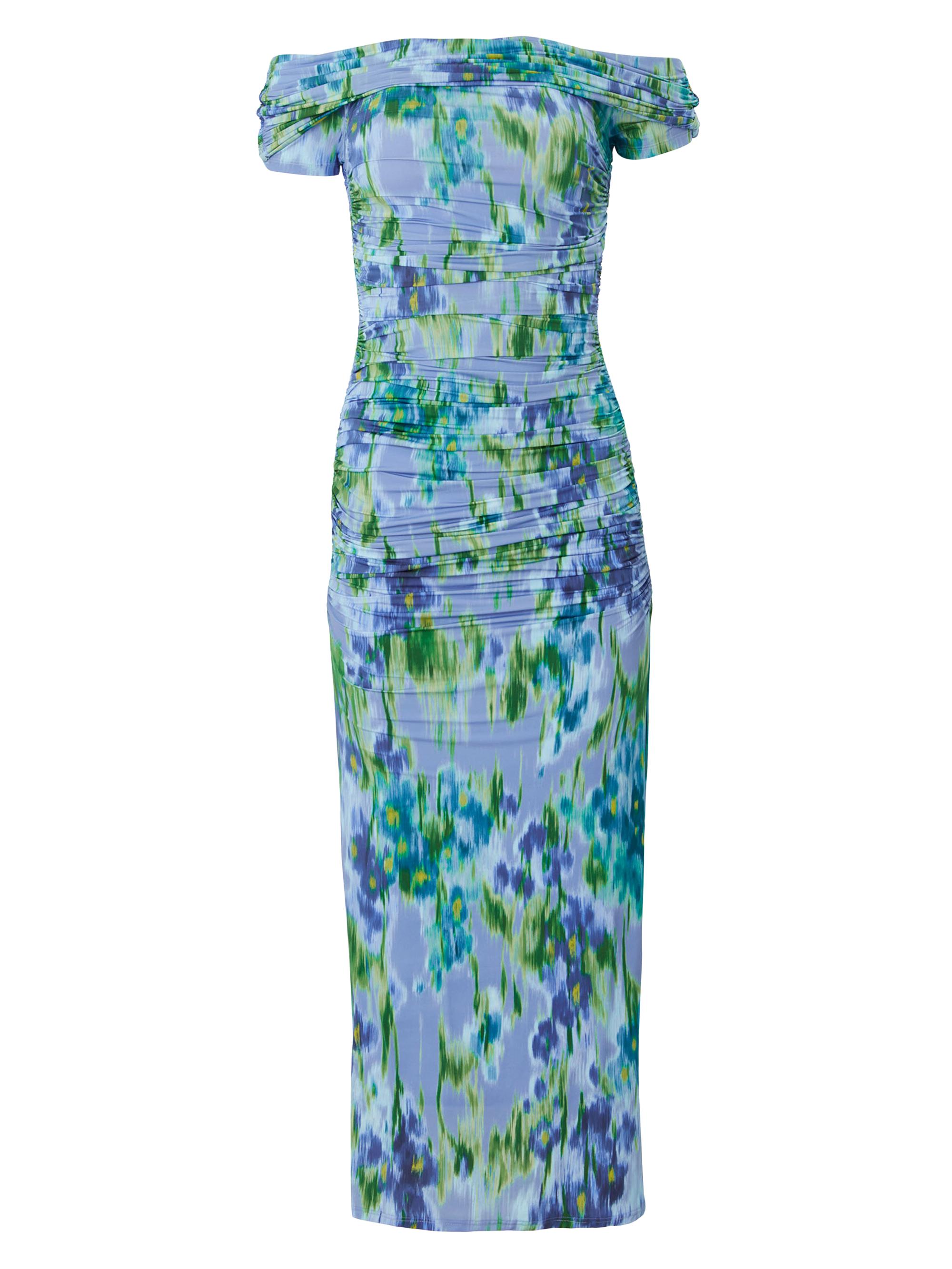 Carolina Herrera Women's Floral Ruched Off-the-Shoulder Midi-Dress - Haze Multi