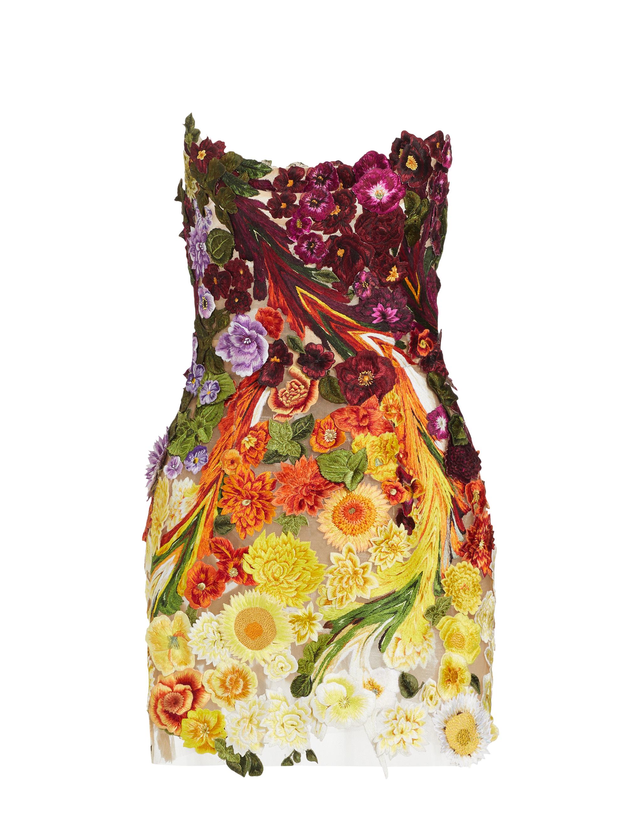 Oscar de la Renta Women's Floral Embroidered Minidress