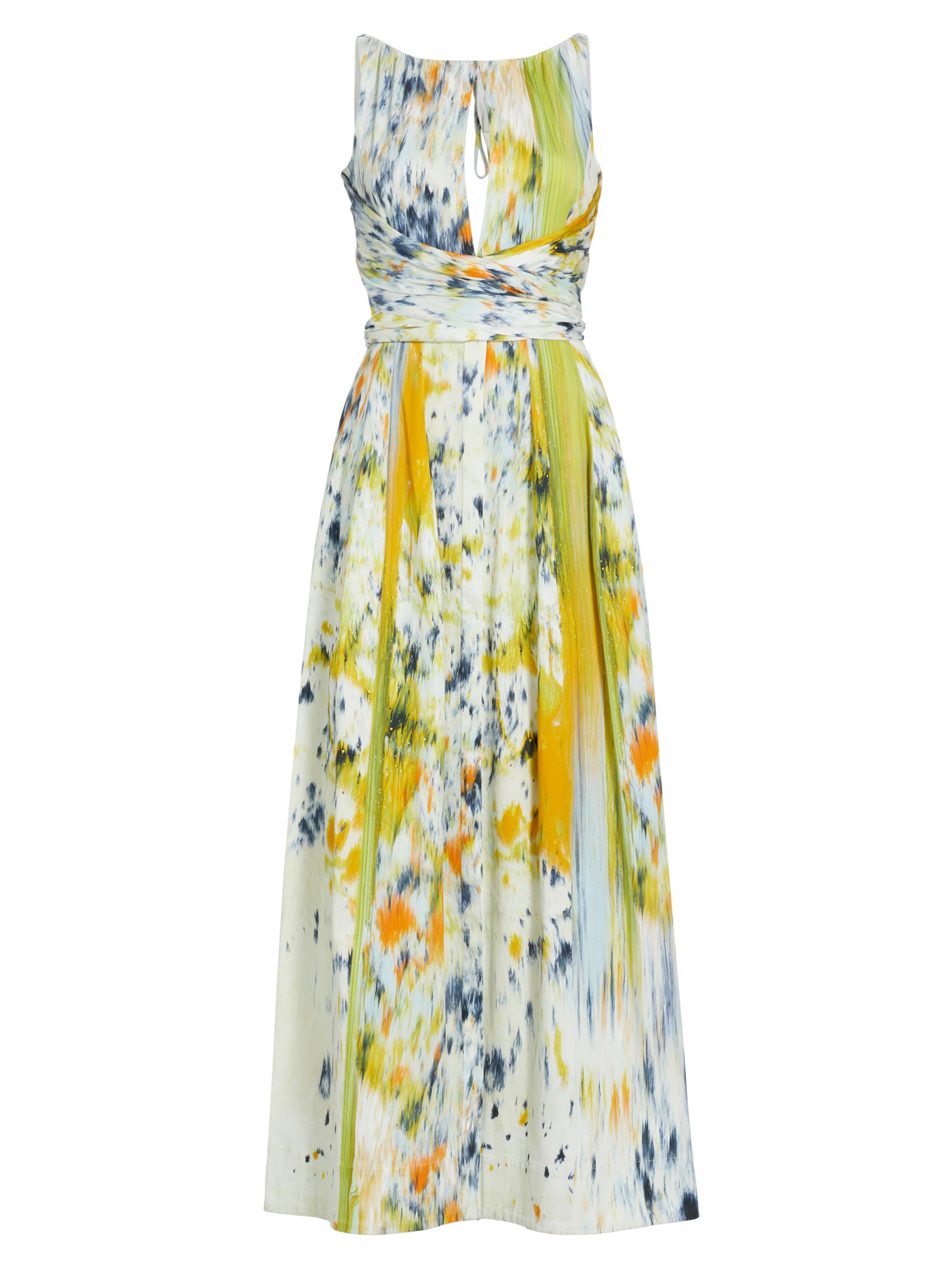 Oscar de la Renta Women's Abstract Brushstroke Maxi Dress - Citrine Multi
